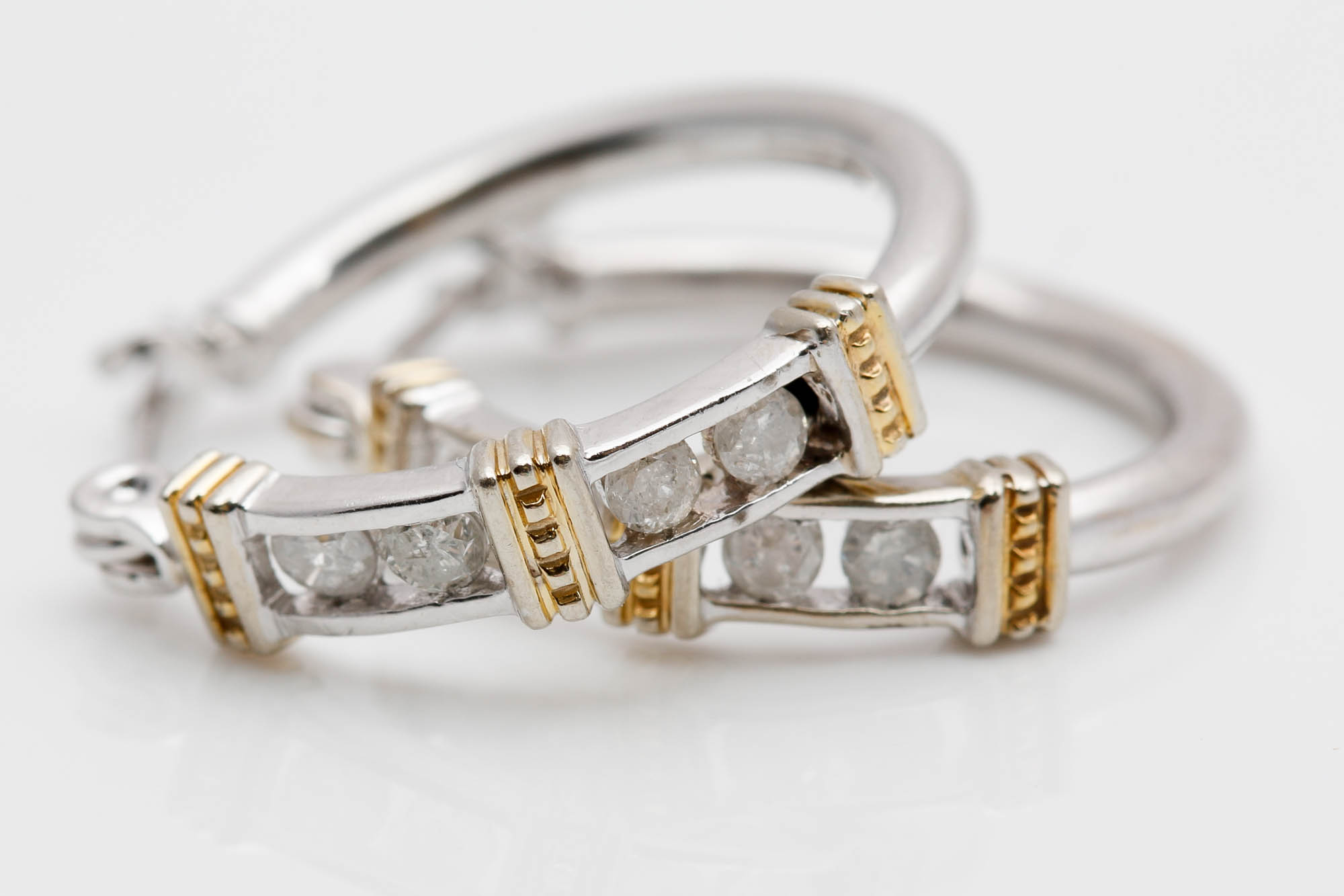 14K White Gold Diamond Earrings