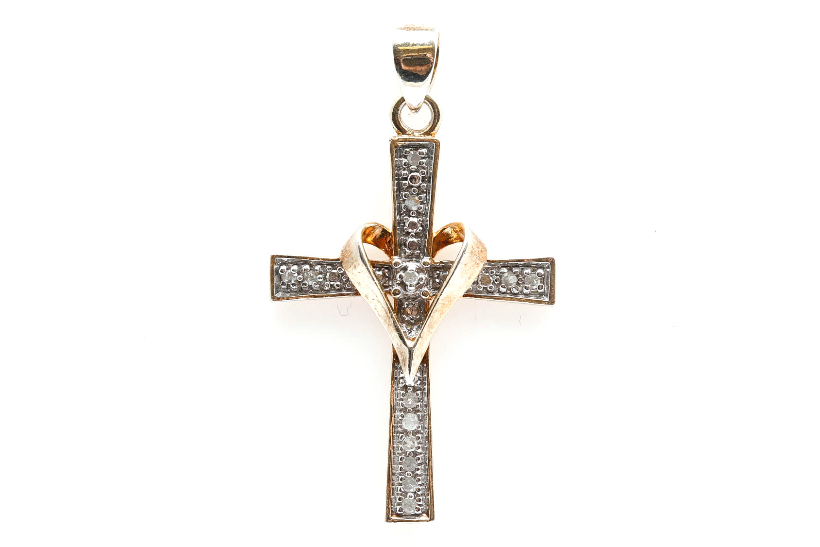 Sterling Silver Diamond Cross Pendant