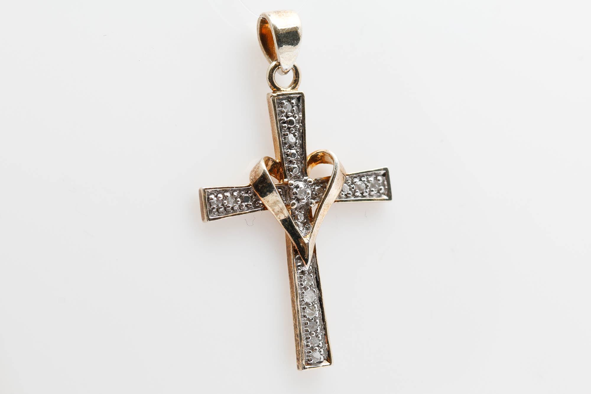 Sterling Silver Diamond Cross Pendant