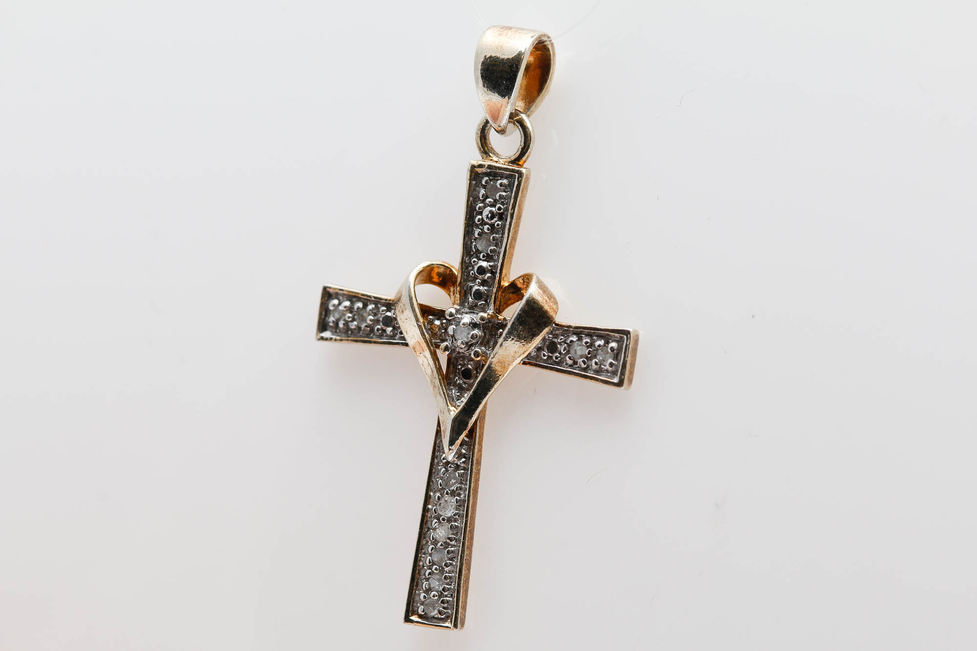 Sterling Silver Diamond Cross Pendant