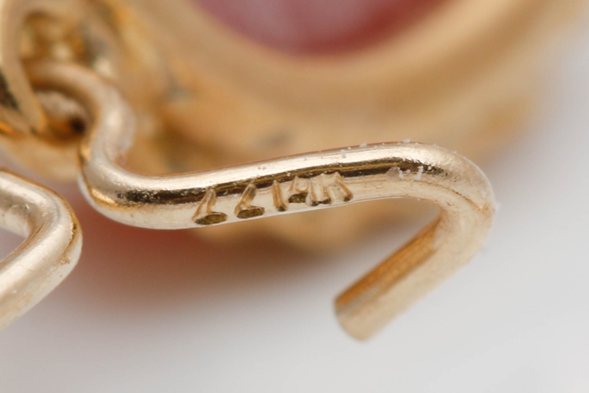 14K Yellow Gold Shell Cameo Earrings