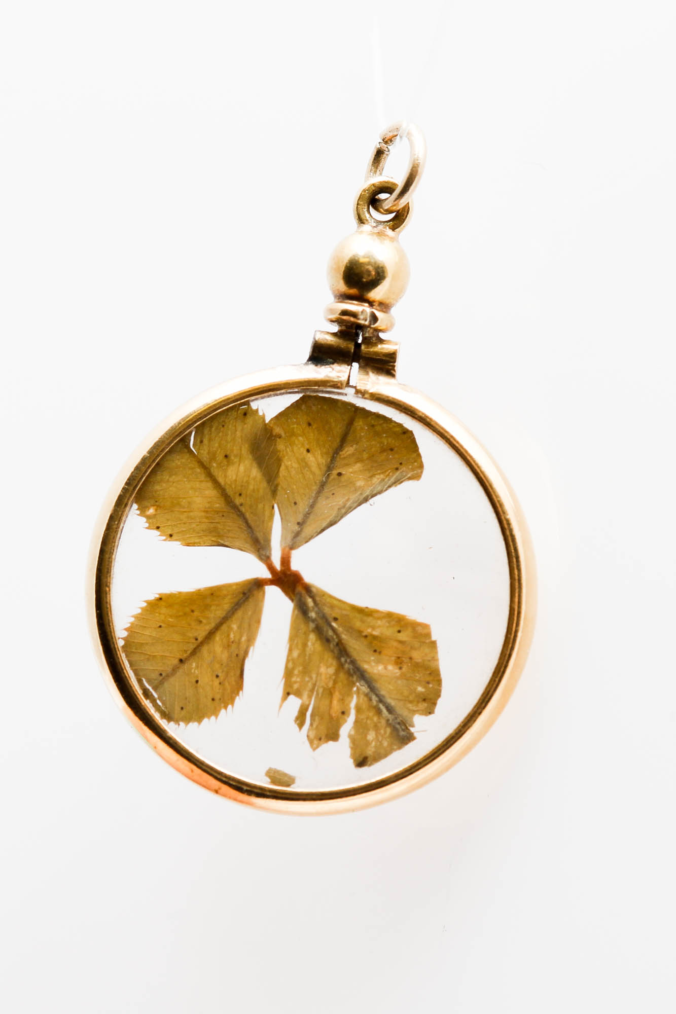 14K Yellow Gold Four Leaf Clover Pendant
