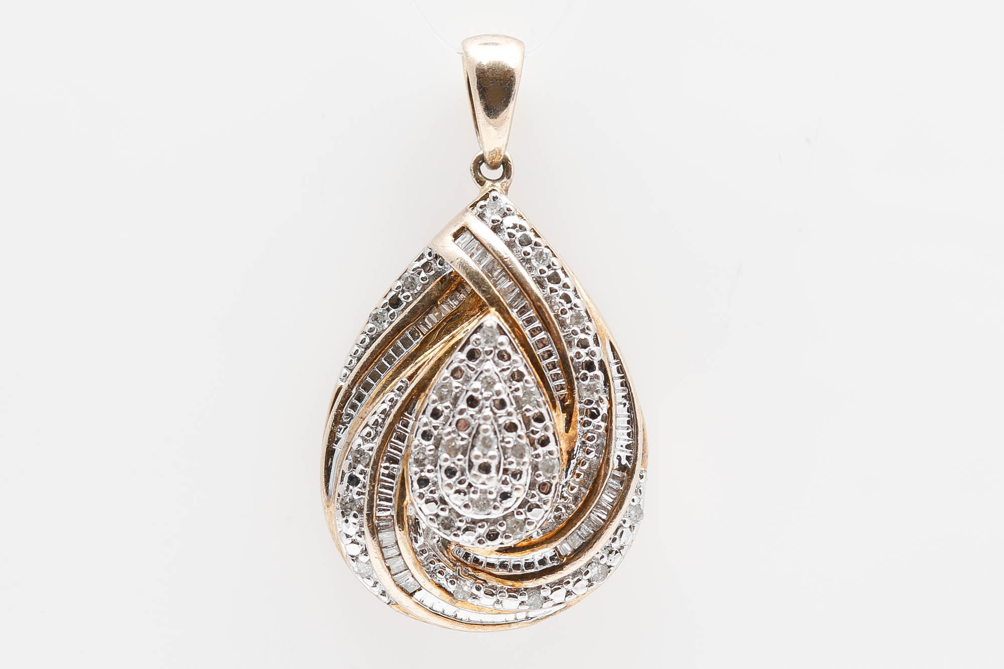Vermeil Sterling Silver Diamond Pendant
