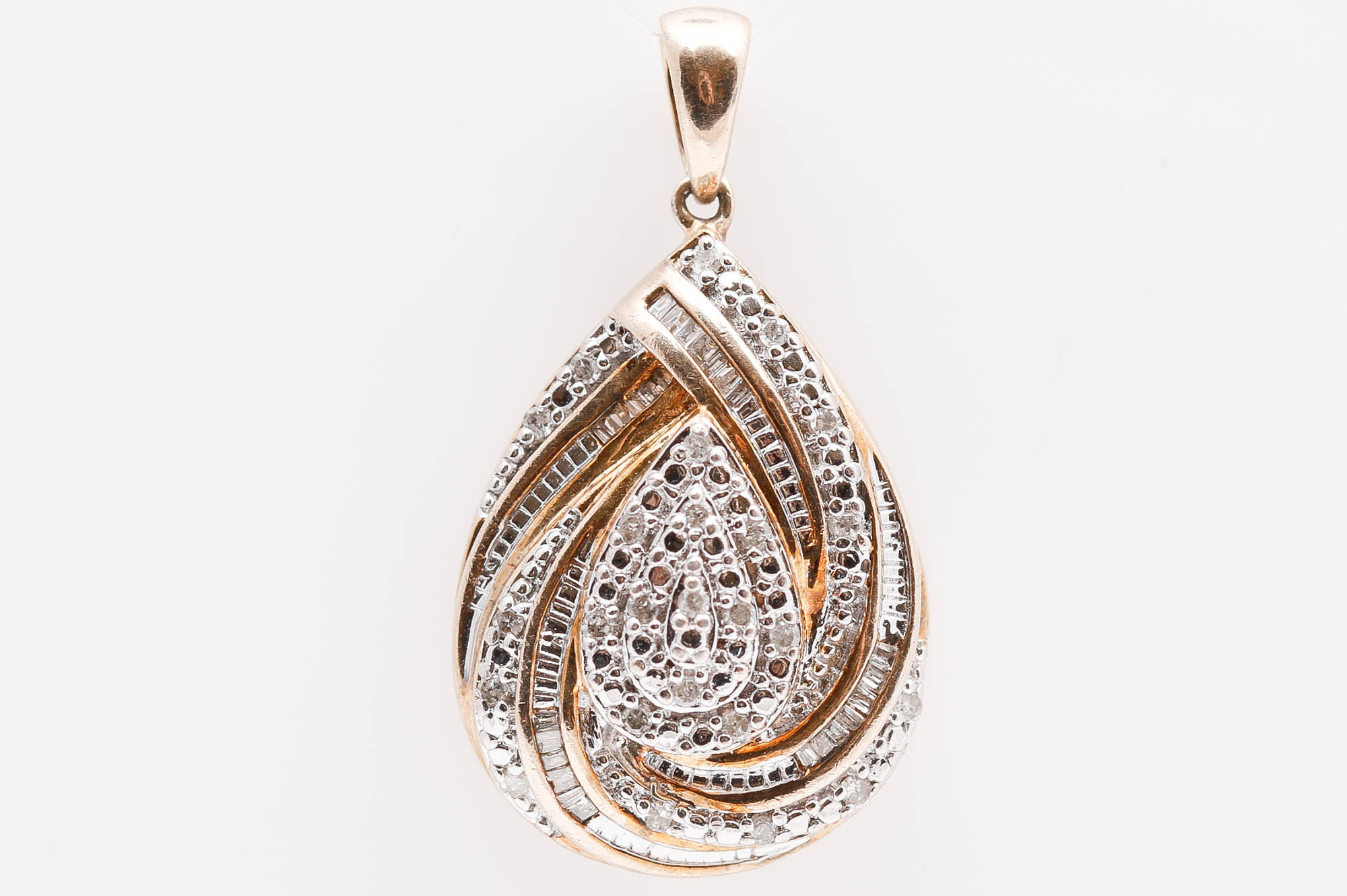 Vermeil Sterling Silver Diamond Pendant