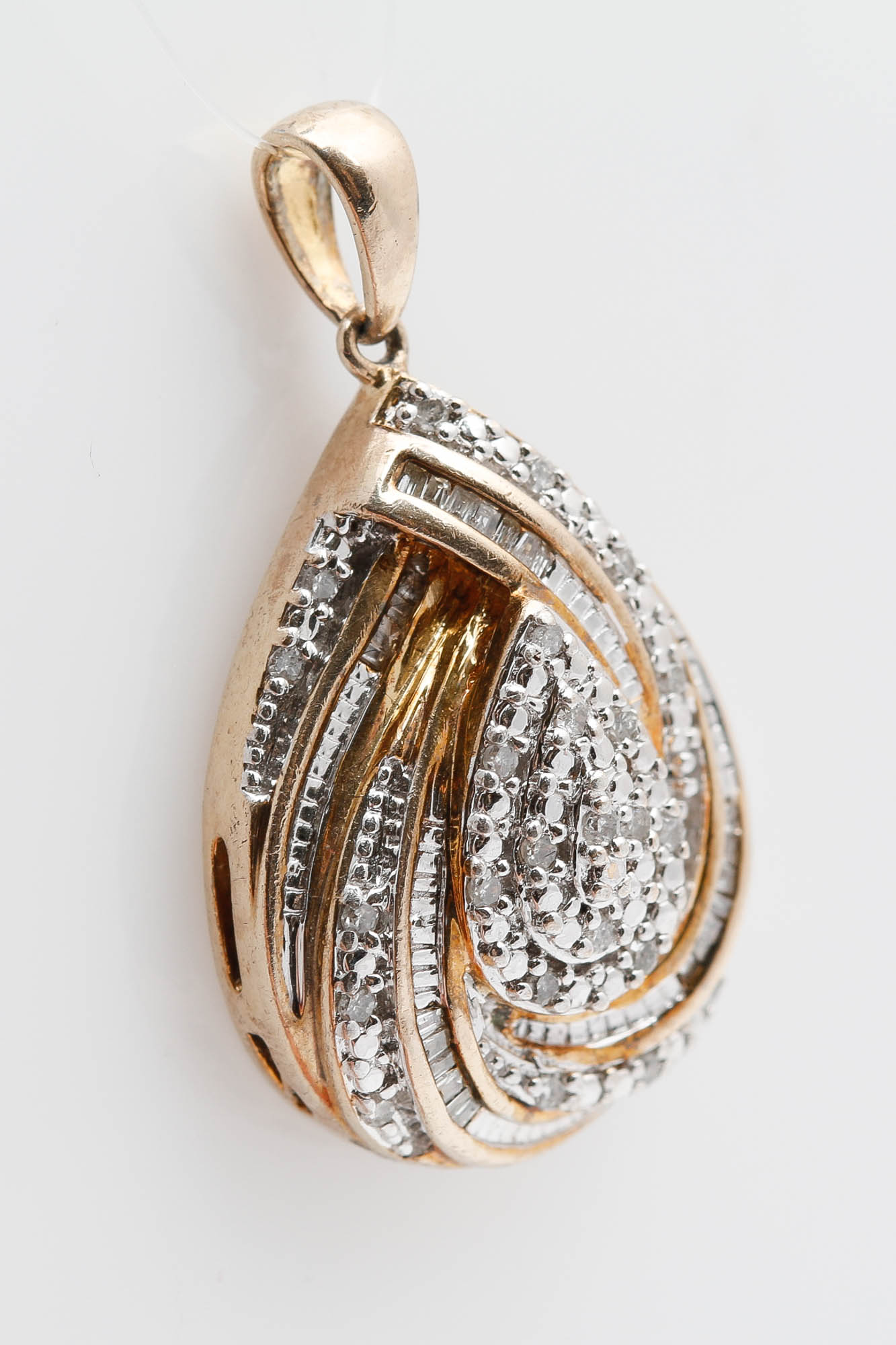 Vermeil Sterling Silver Diamond Pendant
