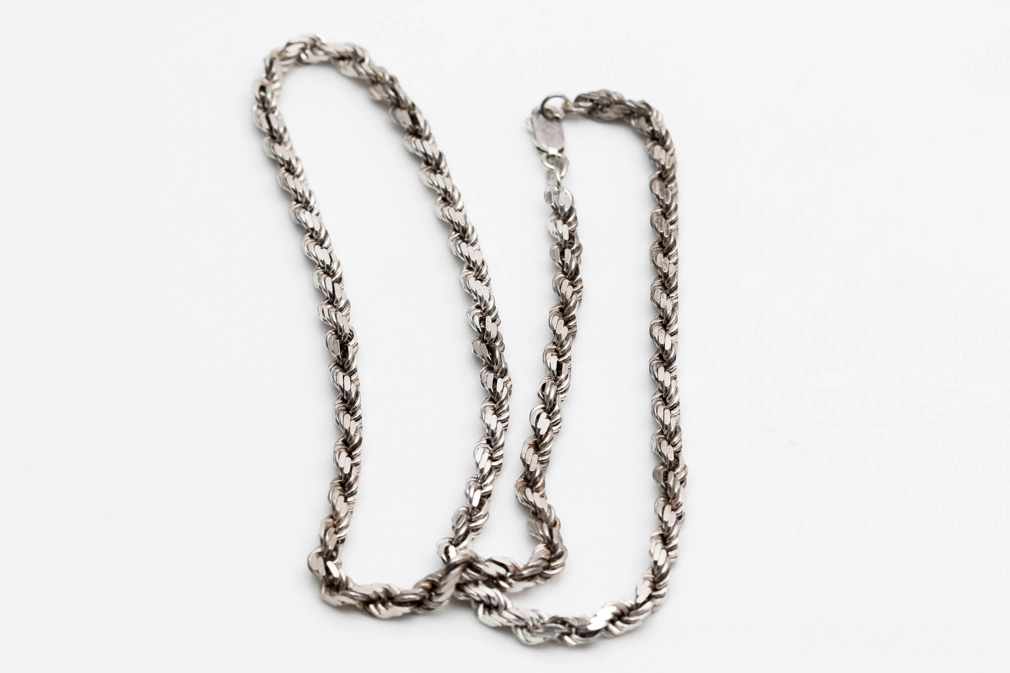 Sterling Silver Rope Chain and Bangle