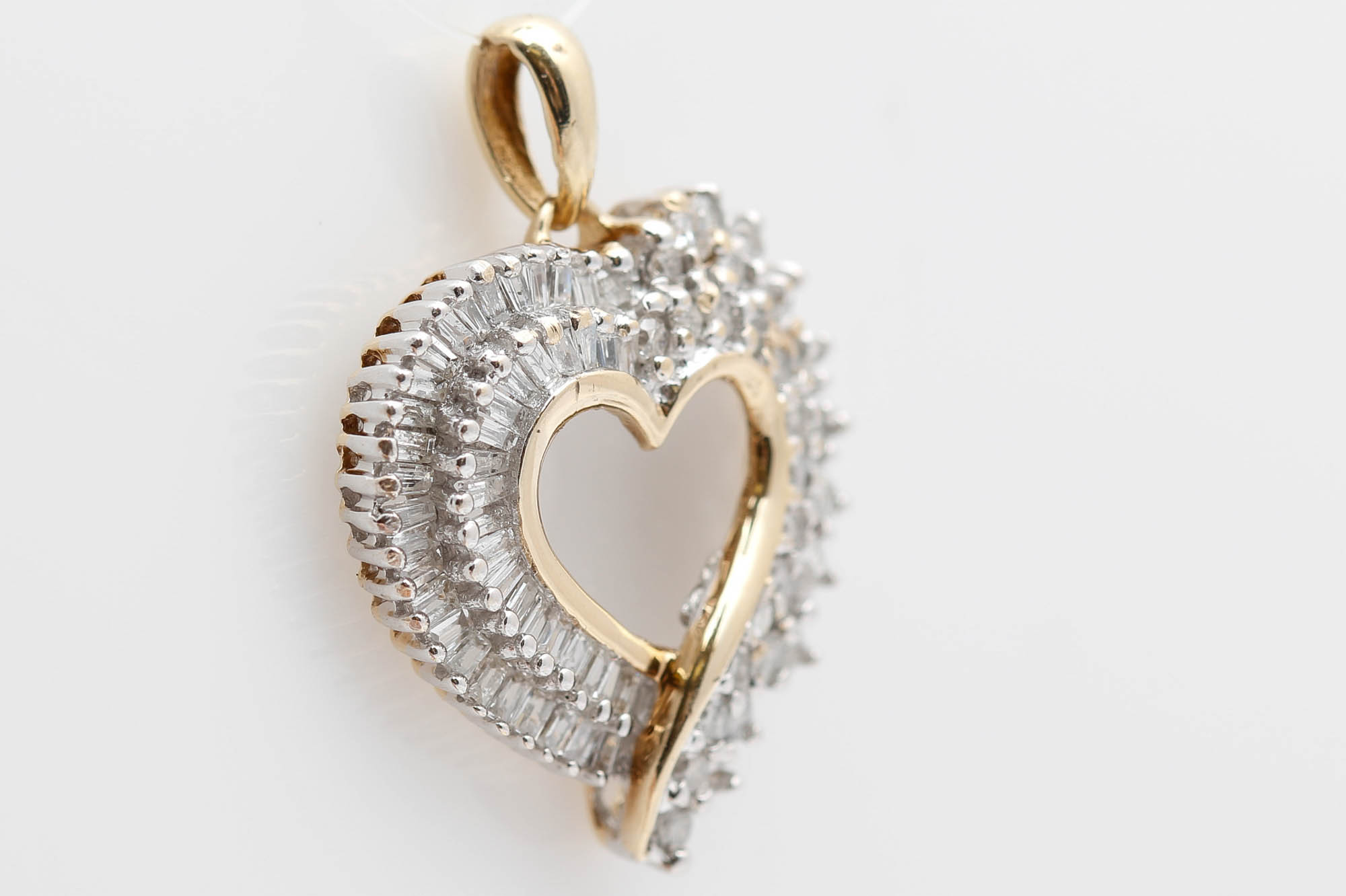 10K White Gold 2.00 CTW Diamond Heart Pendant
