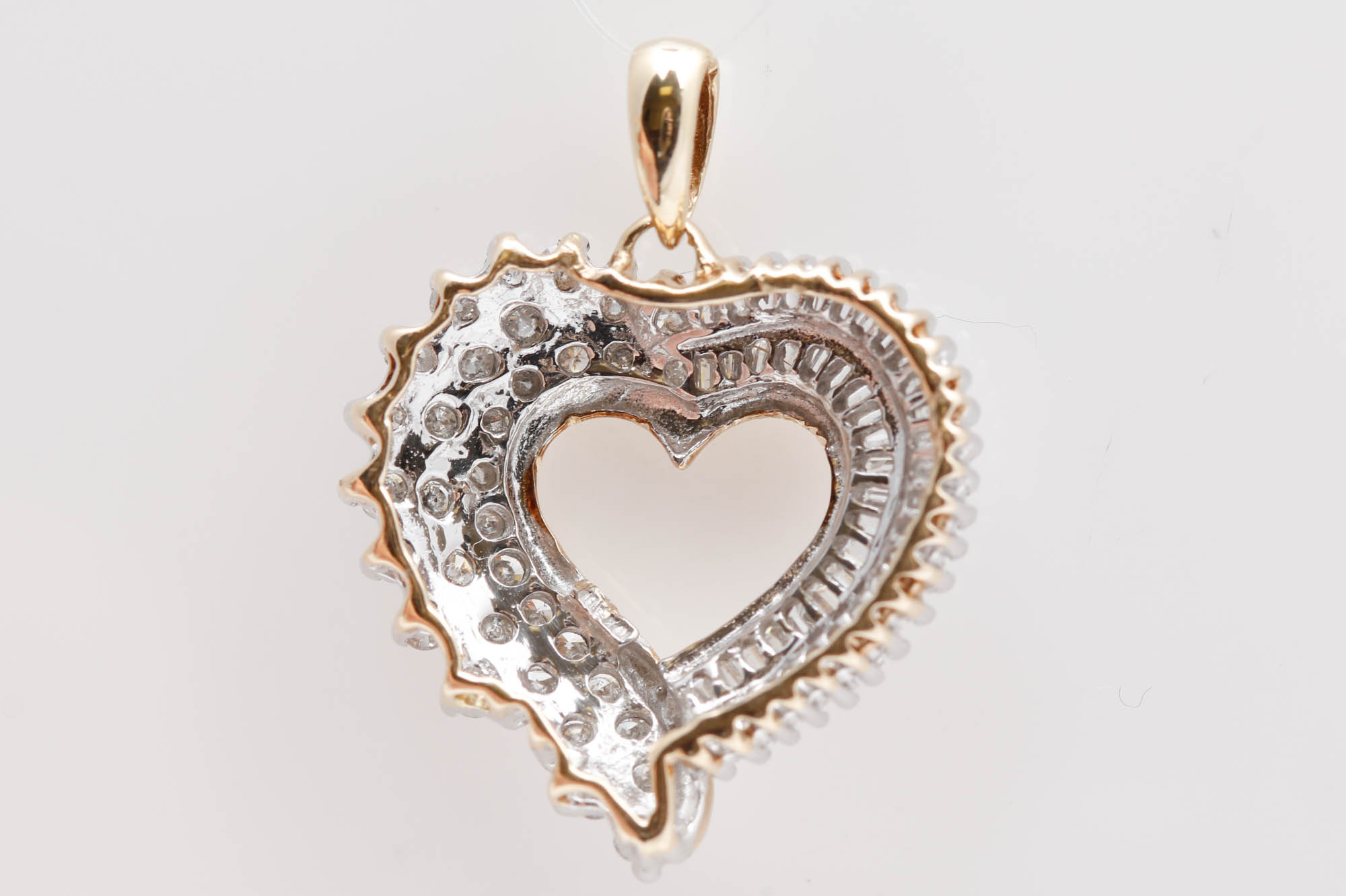 10K White Gold 2.00 CTW Diamond Heart Pendant