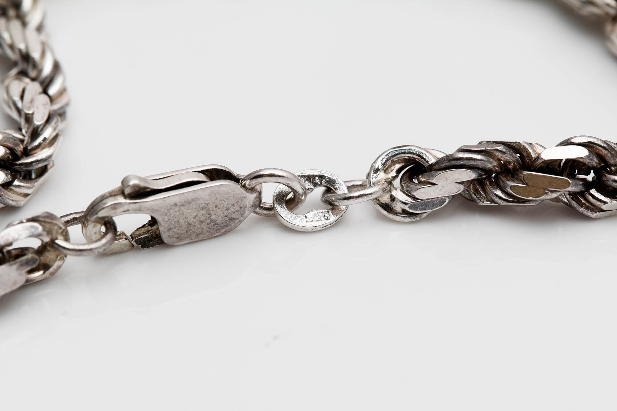 Sterling Silver Rope Chain and Bangle