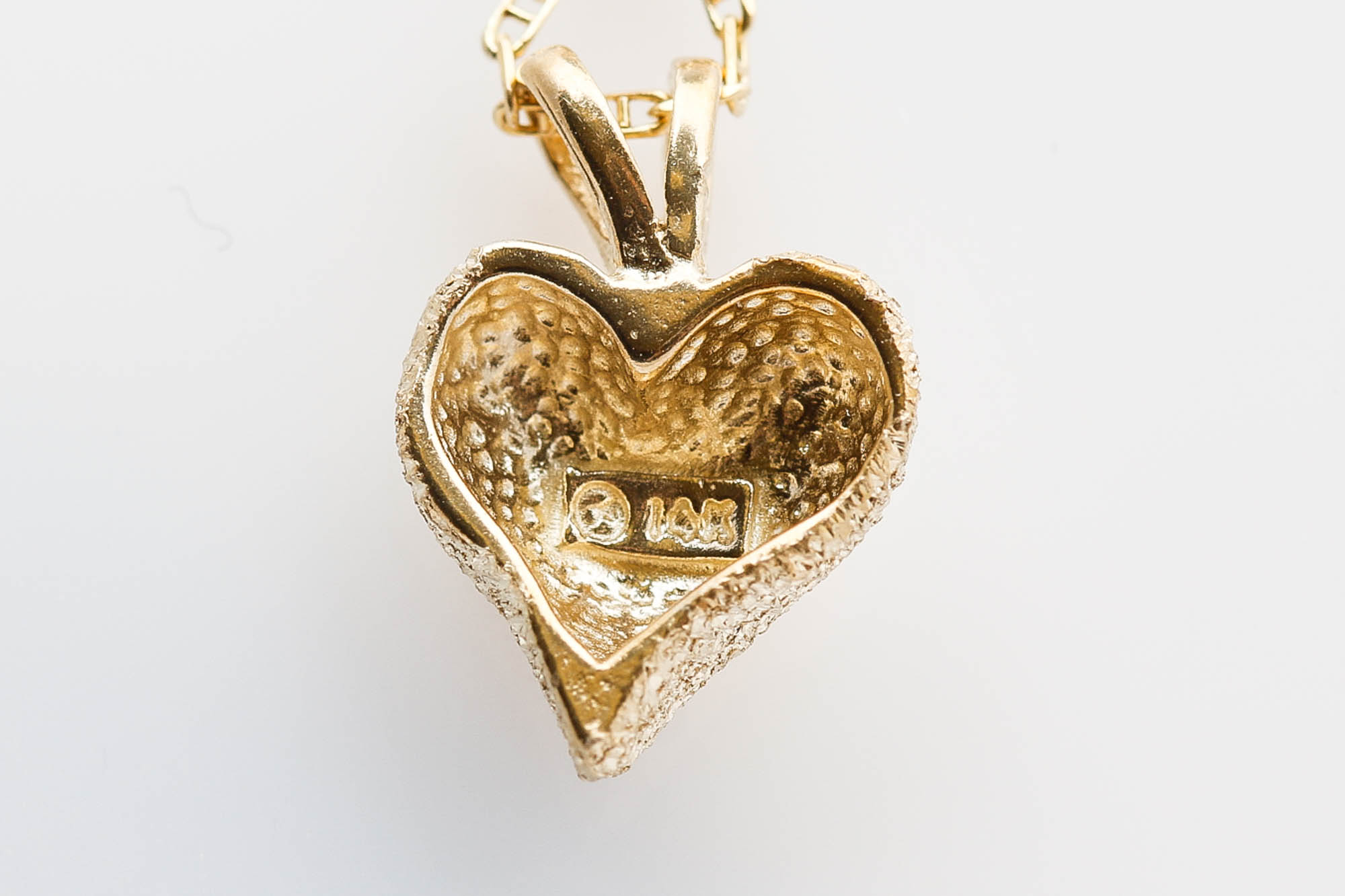 Aurafin 4 14K Yellow Gold Heart Pendant Necklace