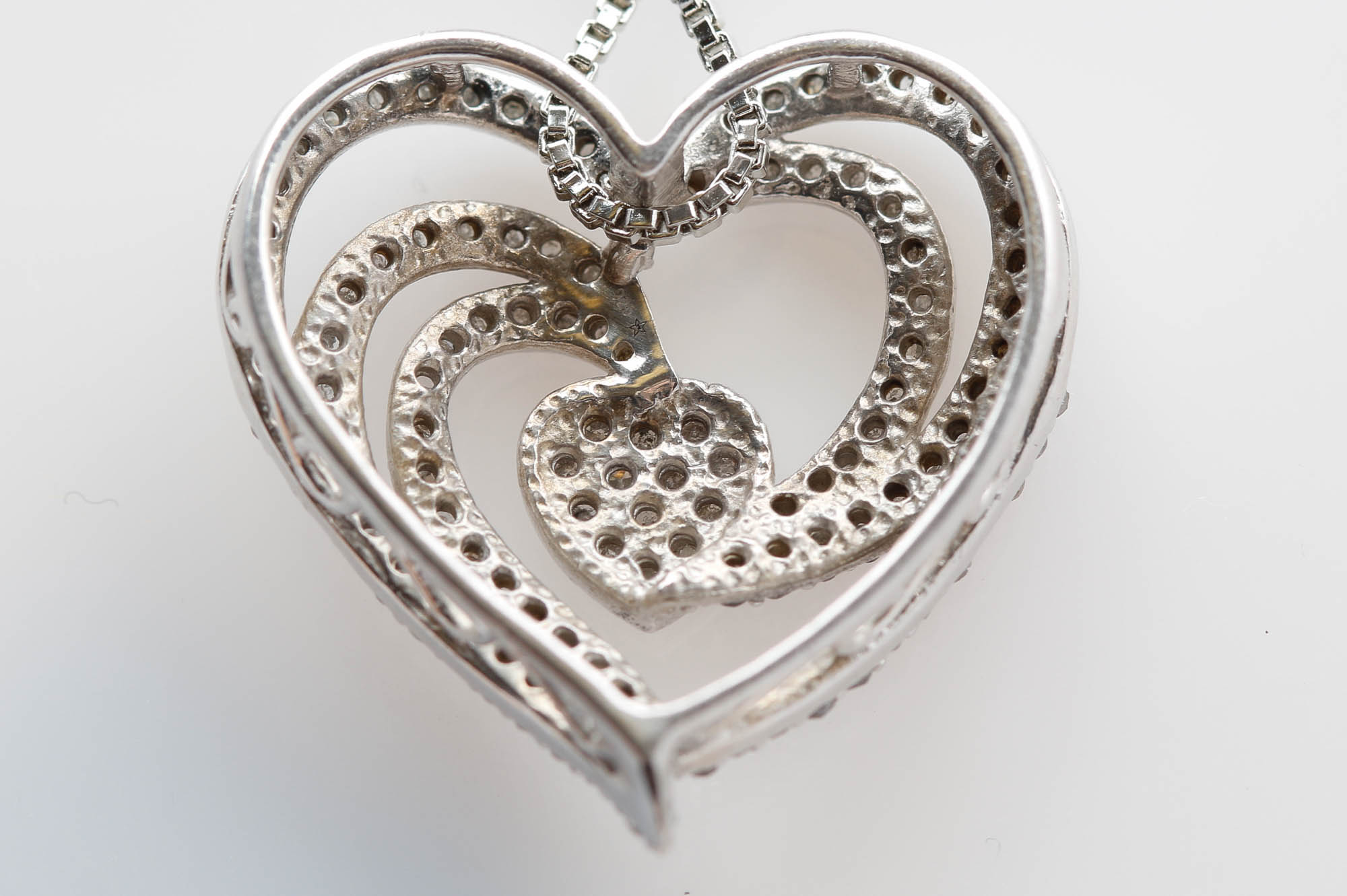 Sterling Silver 1.00 CTW Diamond Heart Pendant Necklace