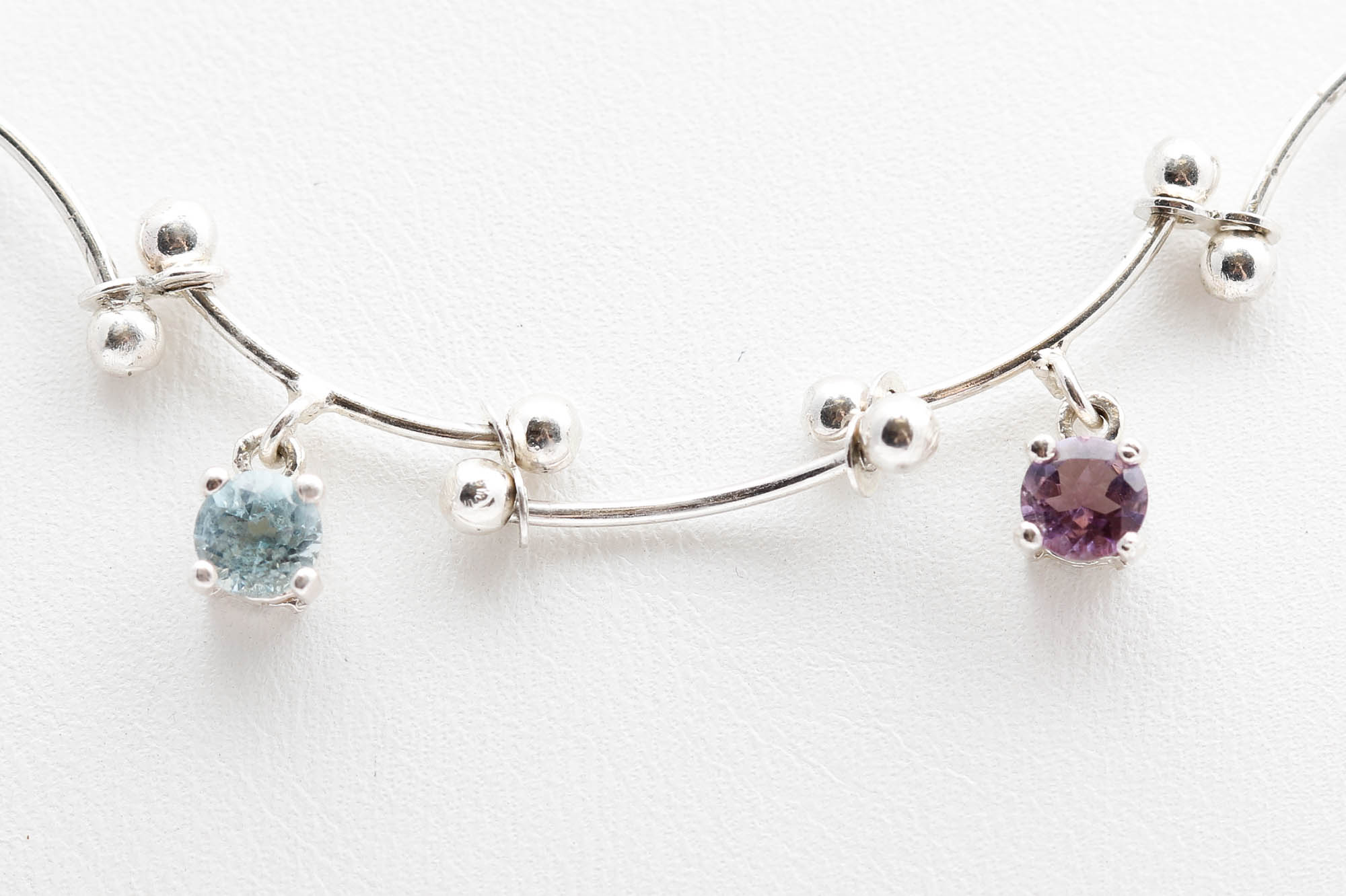 Sterling Silver Multi-Stone Necklace