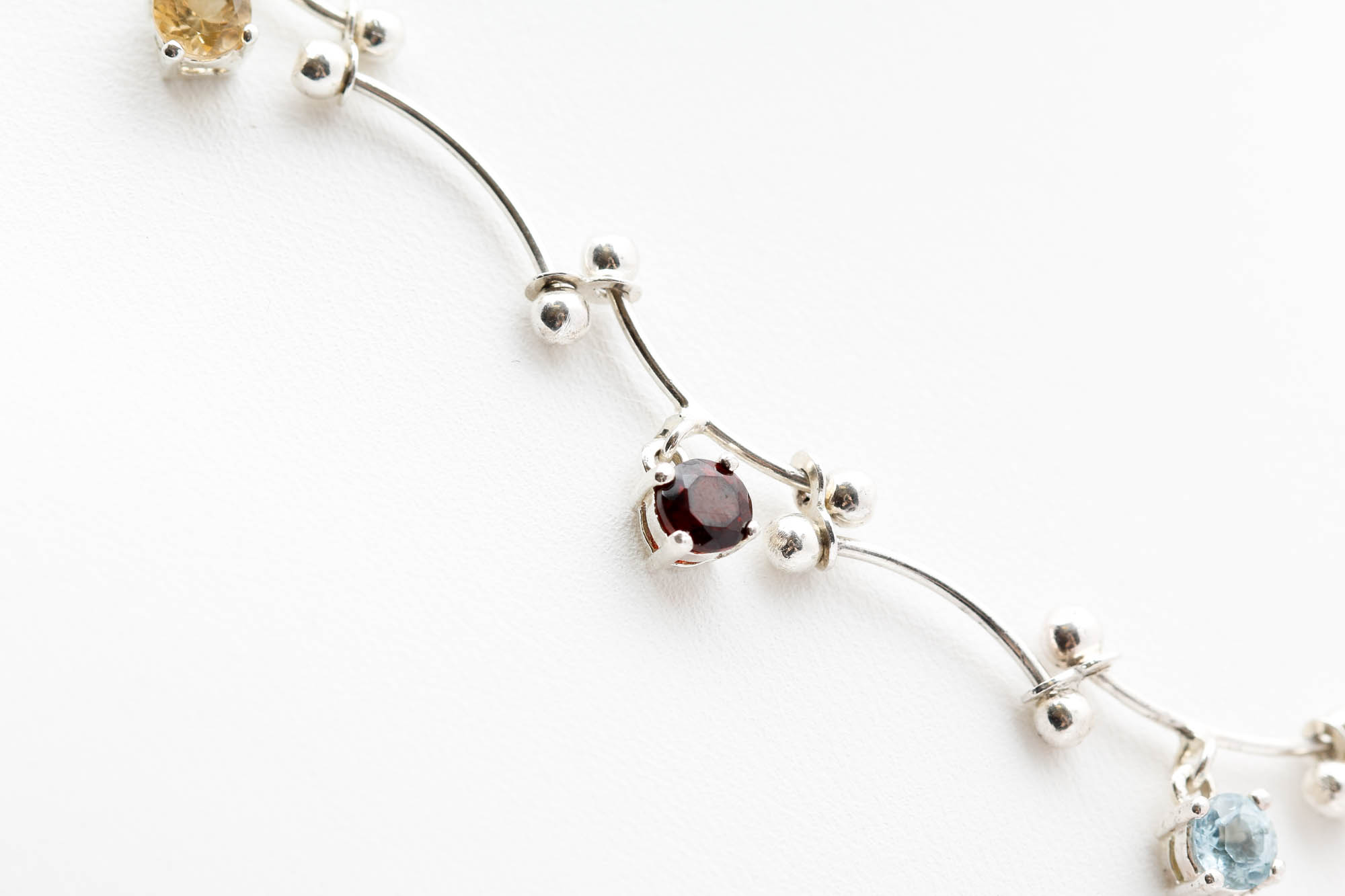 Sterling Silver Multi-Stone Necklace