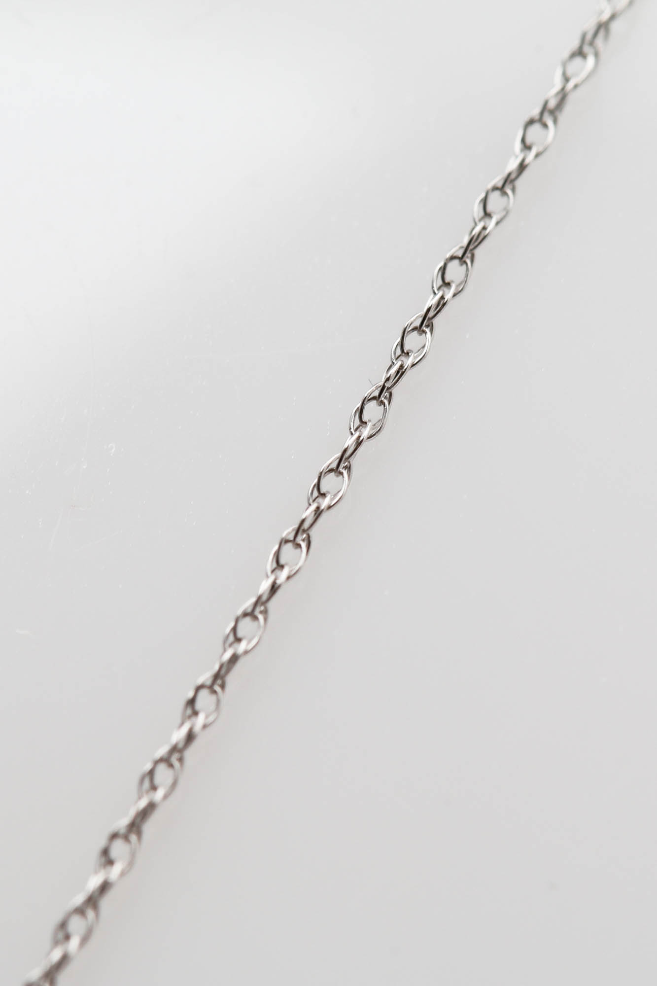 10K White Gold Diamond and Sapphire Pendant Necklace