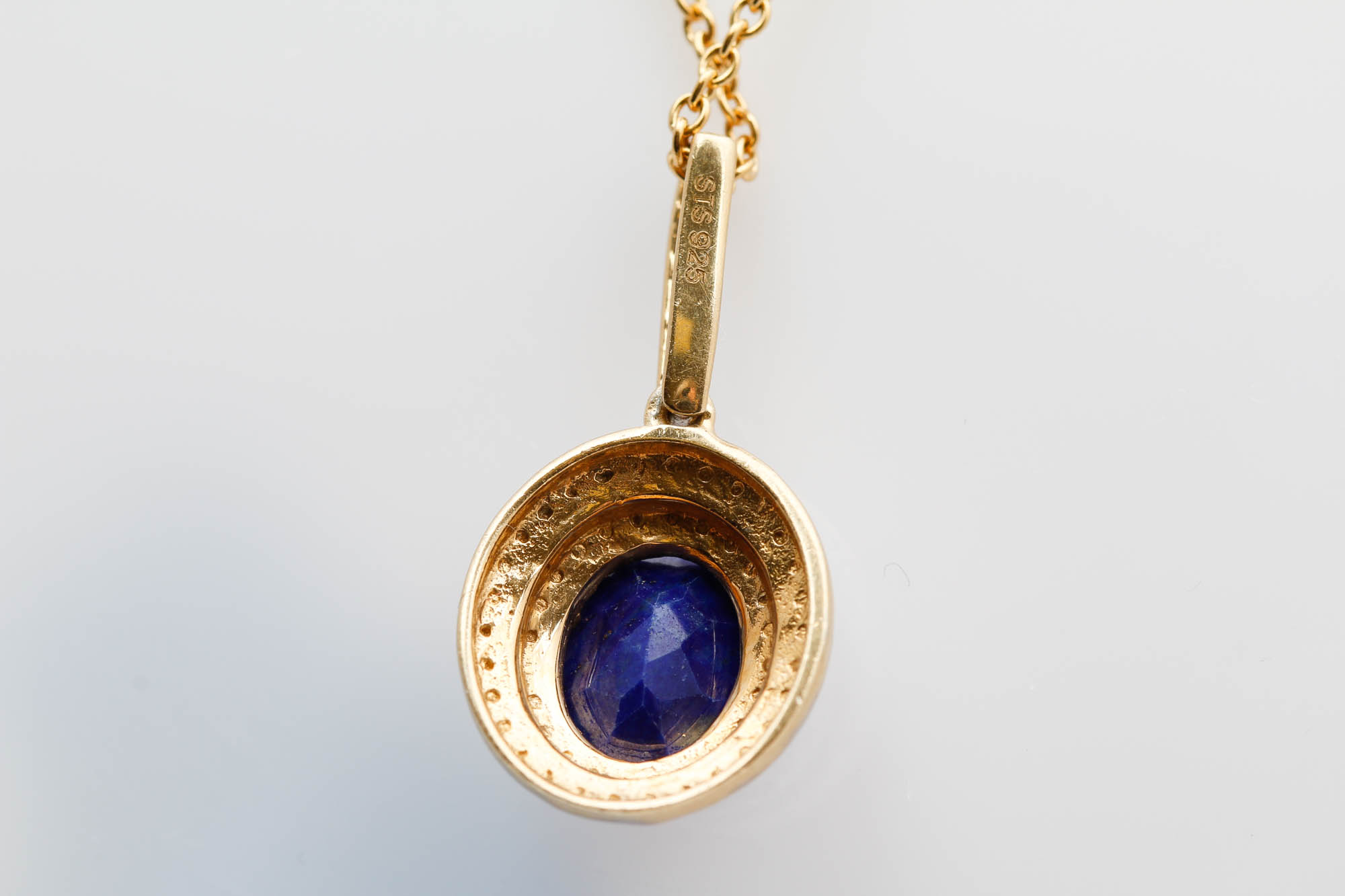Vermeil Sterling Silver Lapis Lazuli Pendant Necklace