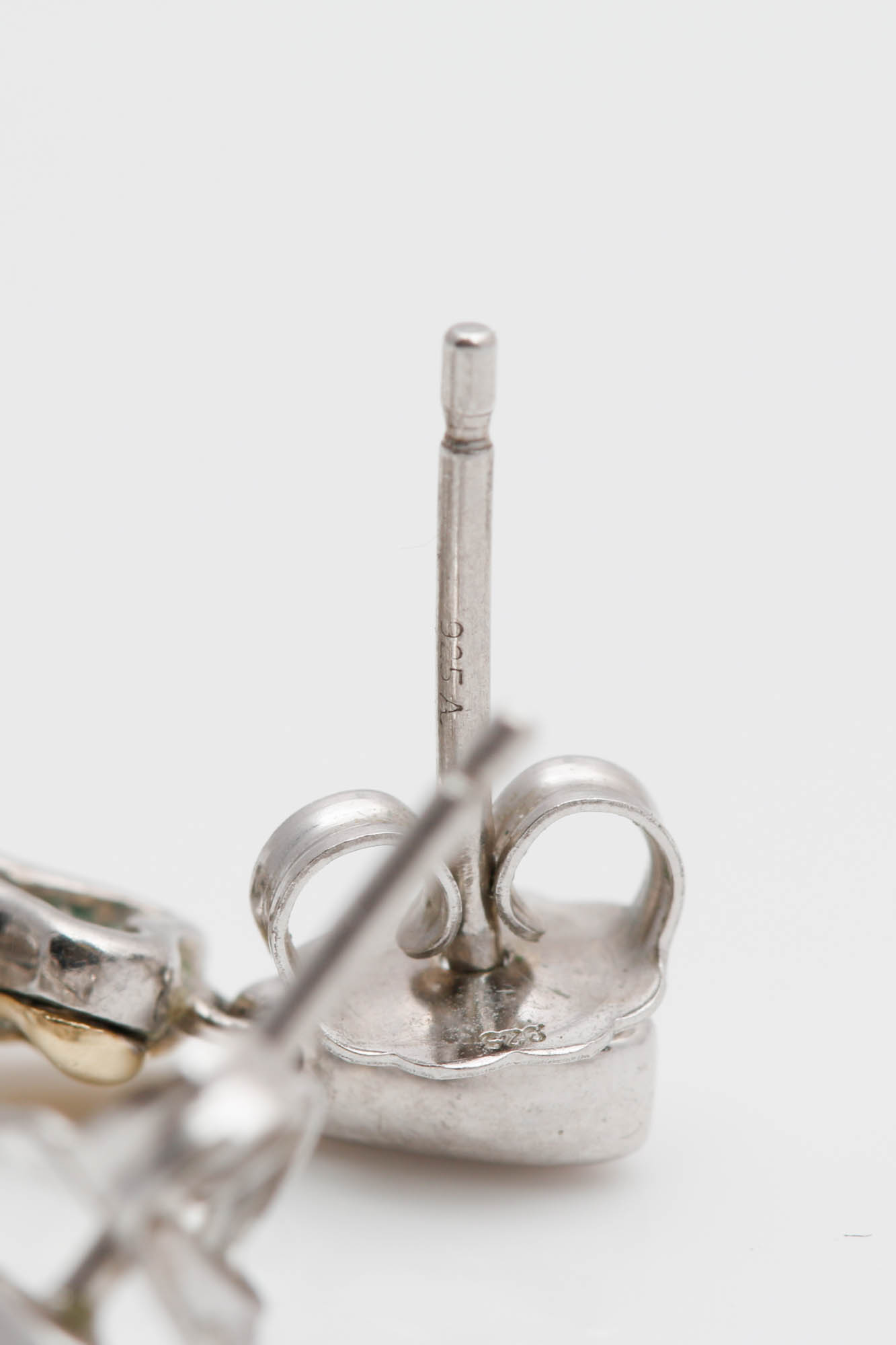 Sterling Silver 14K Gold Accented Diamond Dangle Earrings