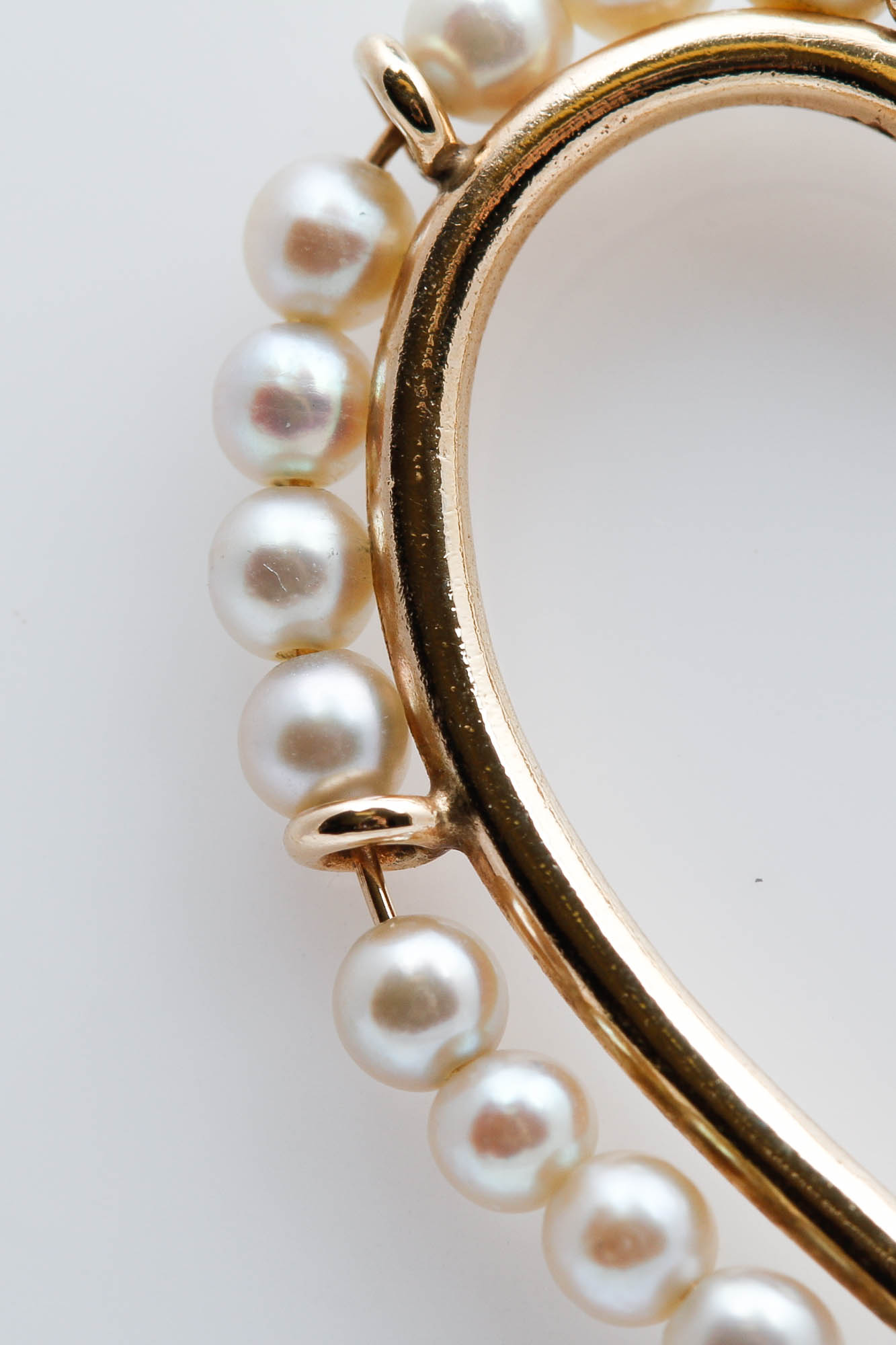 14K Yellow Gold Cultured Pearl Heart Pendant