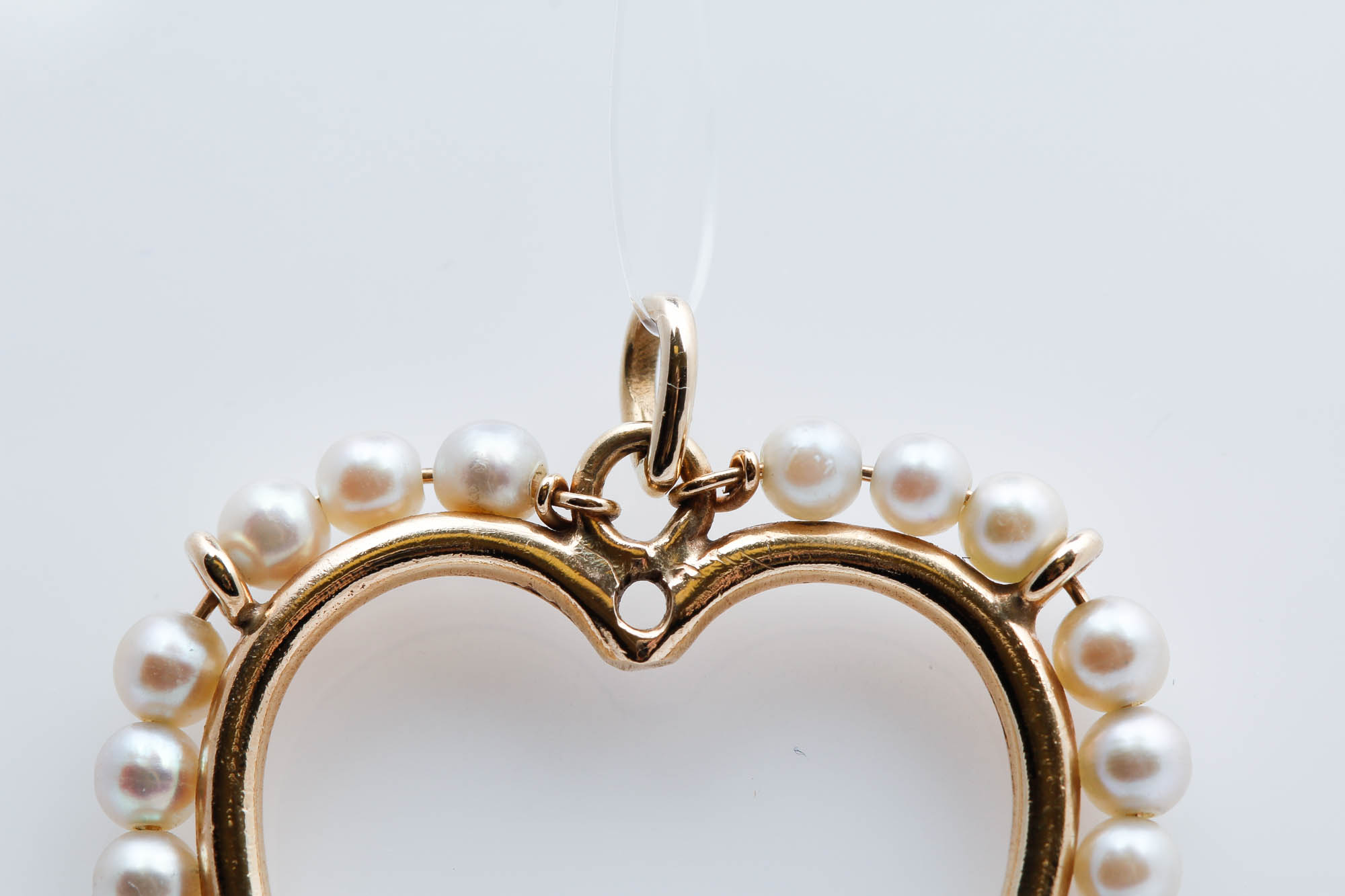 14K Yellow Gold Cultured Pearl Heart Pendant