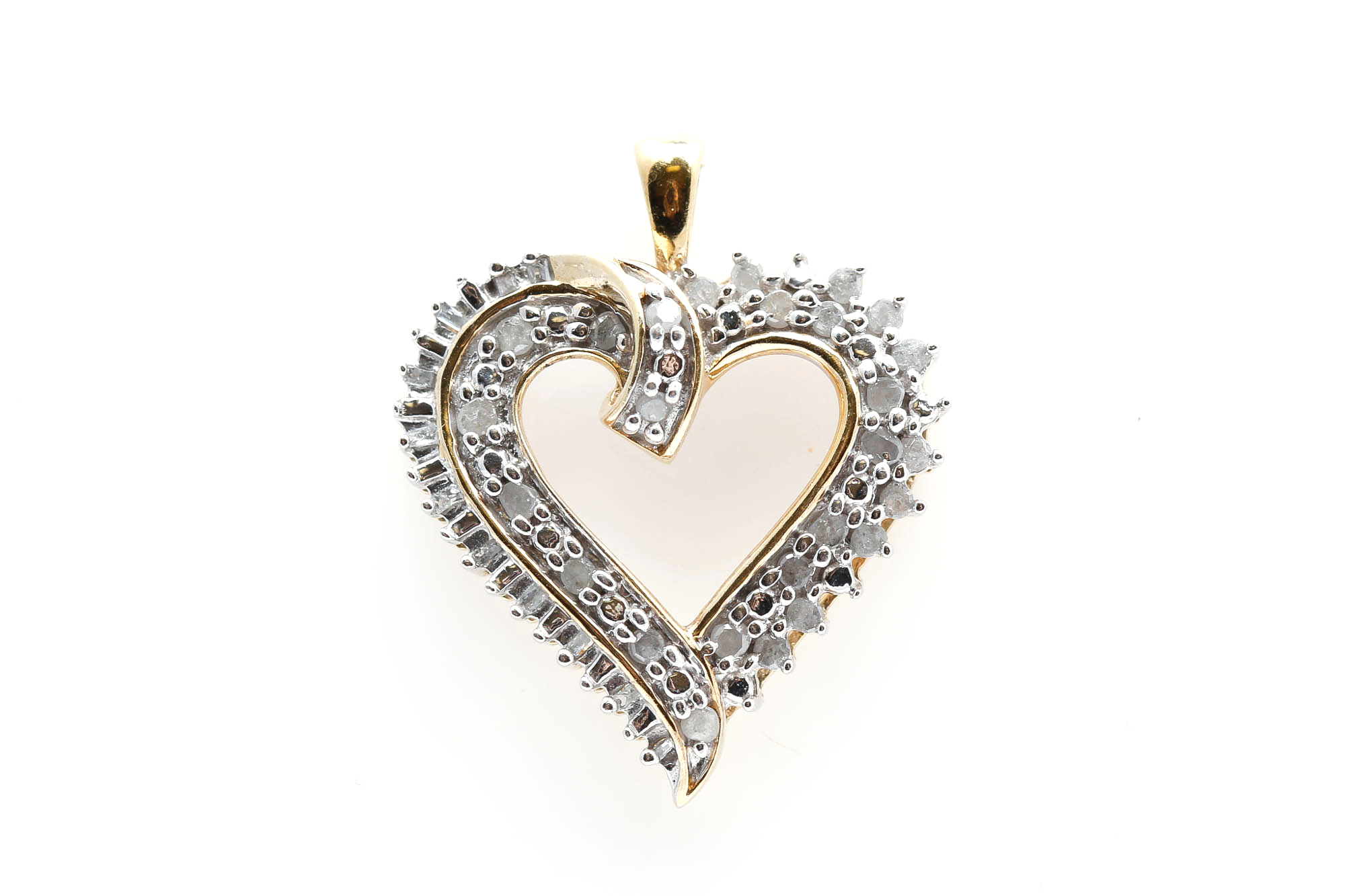 Vermeil Sterling Silver Diamond Heart Pendant