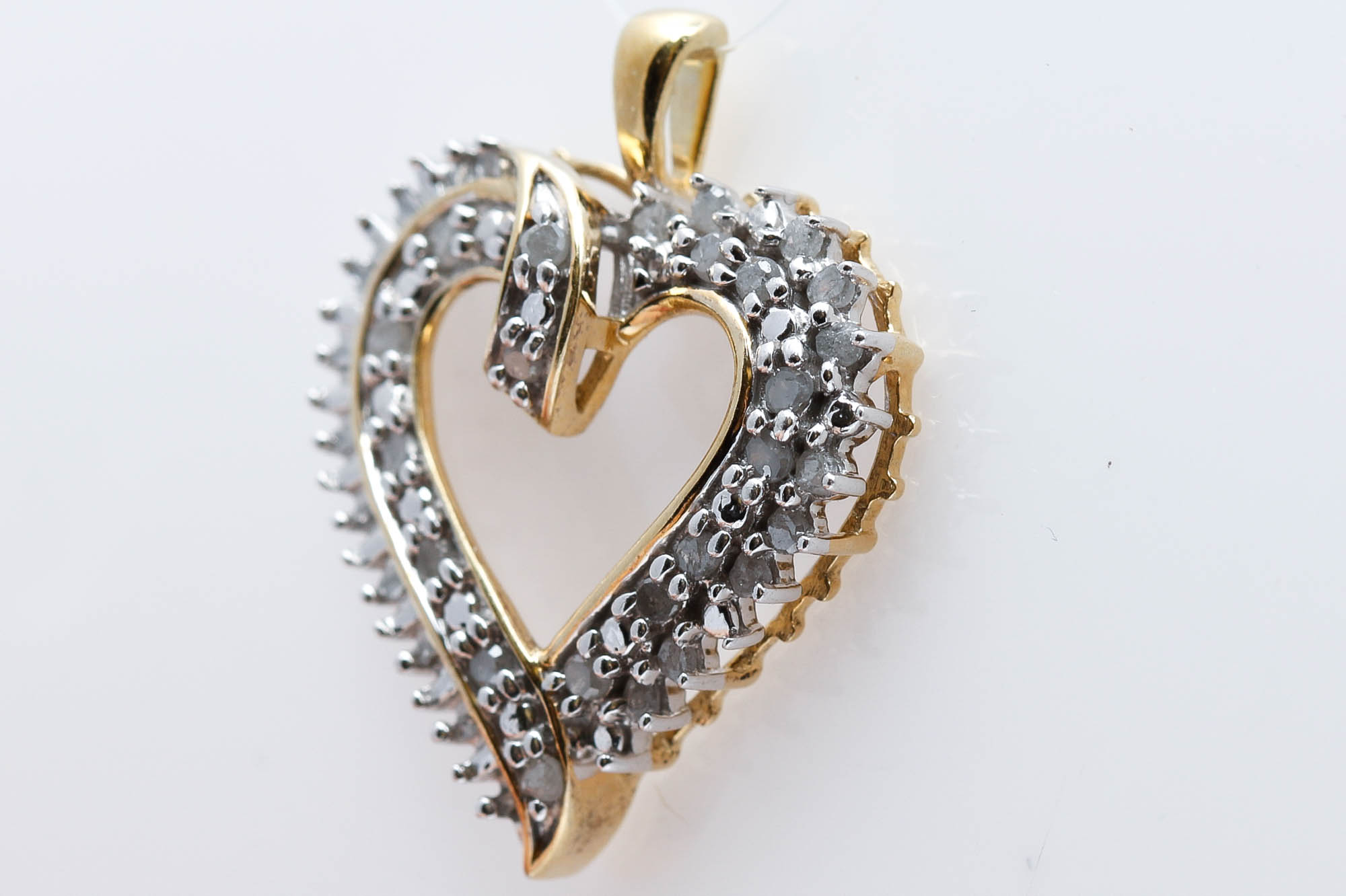 Vermeil Sterling Silver Diamond Heart Pendant