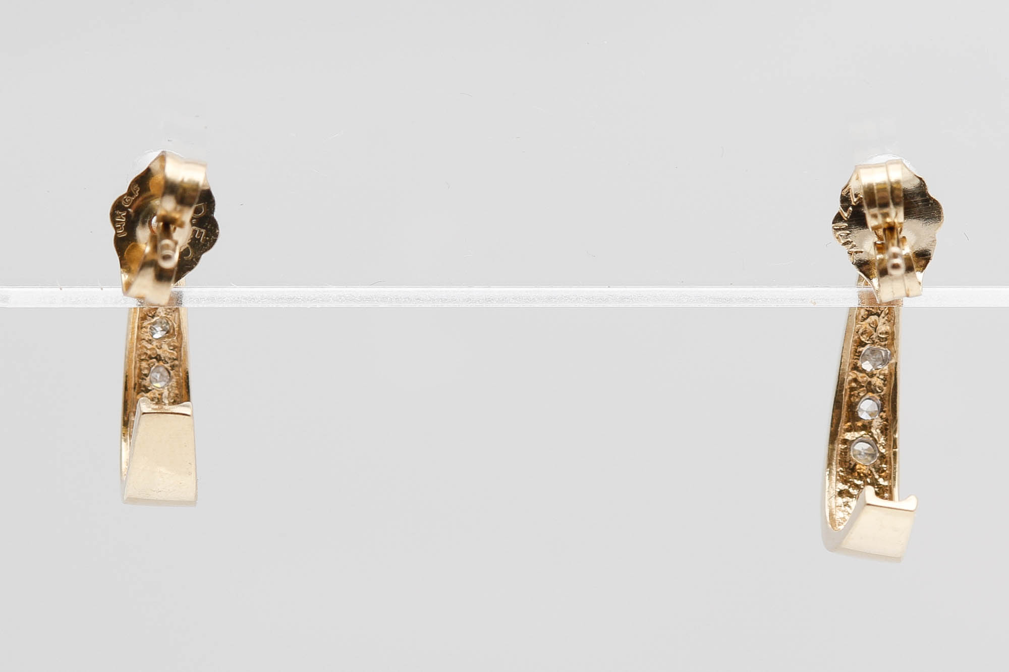 14K Yellow Gold Diamond Earrings