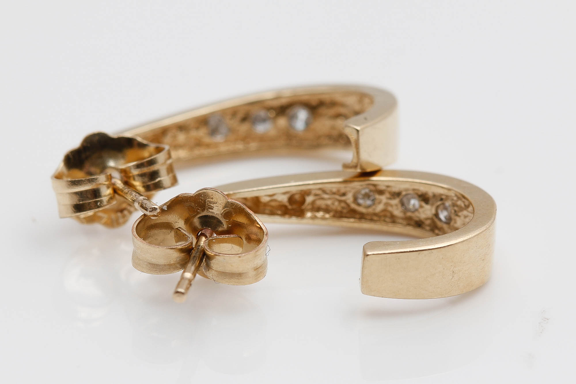 14K Yellow Gold Diamond Earrings