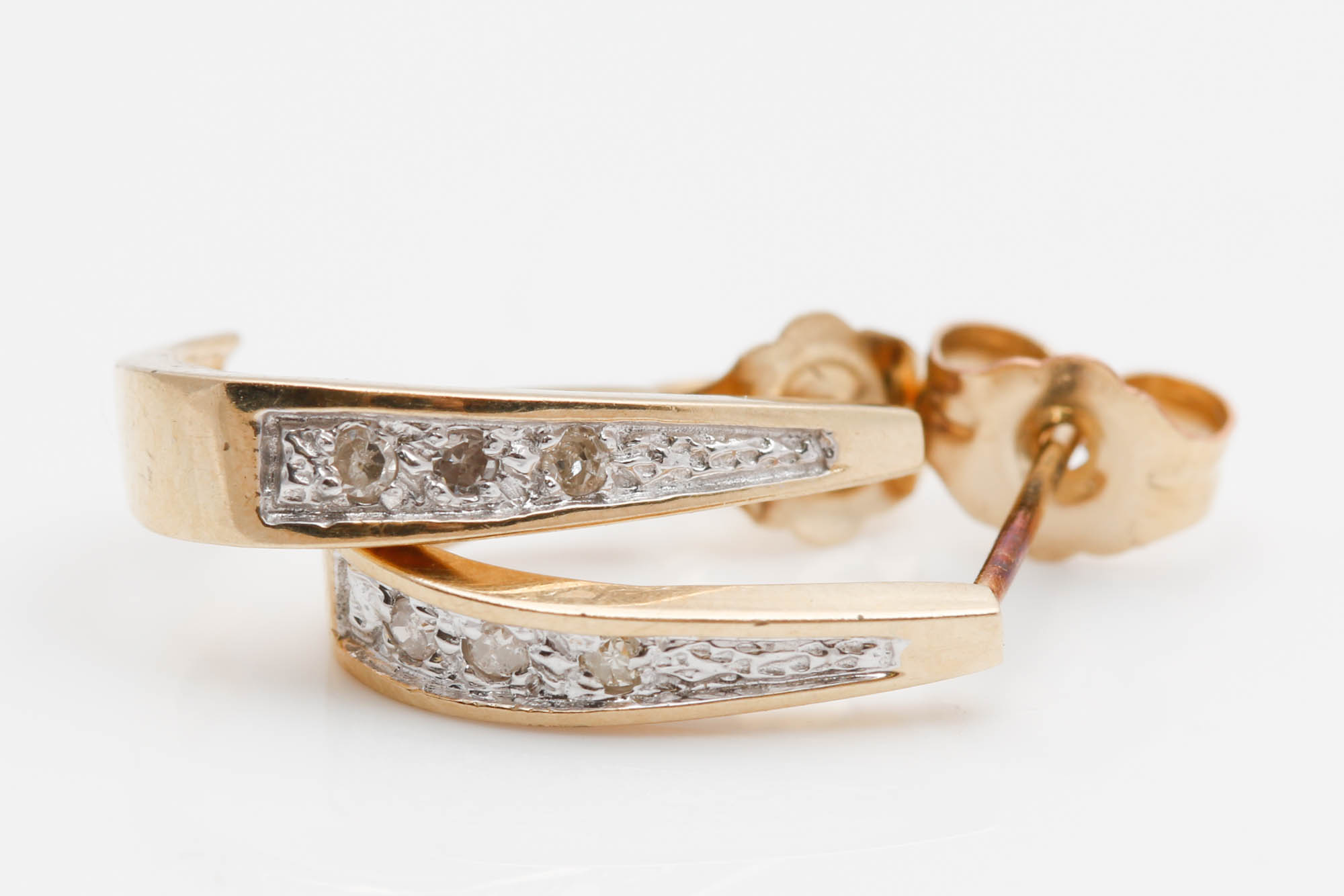 14K Yellow Gold Diamond Earrings