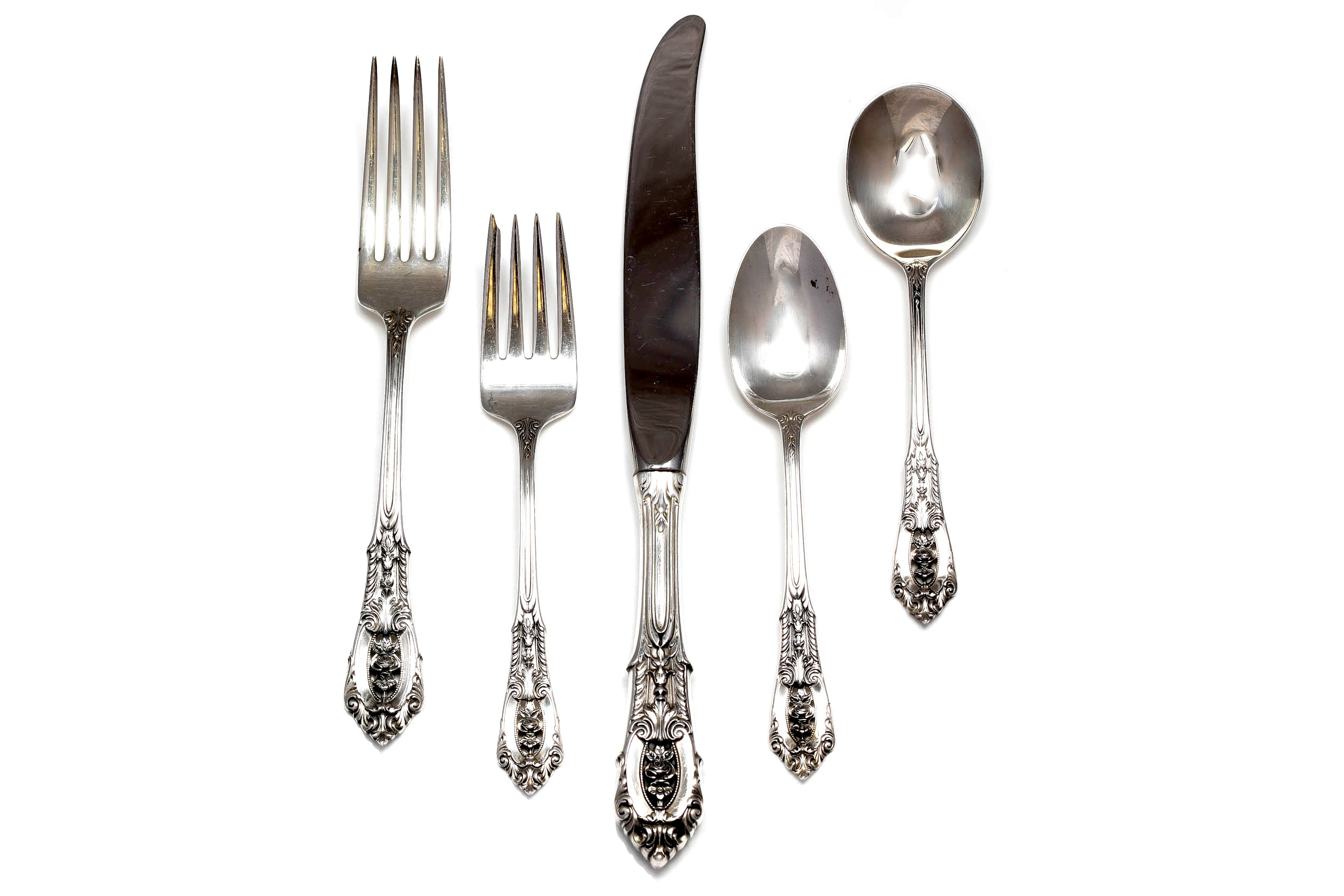 Wallace Sterling Silver "Rose Point" Flatware