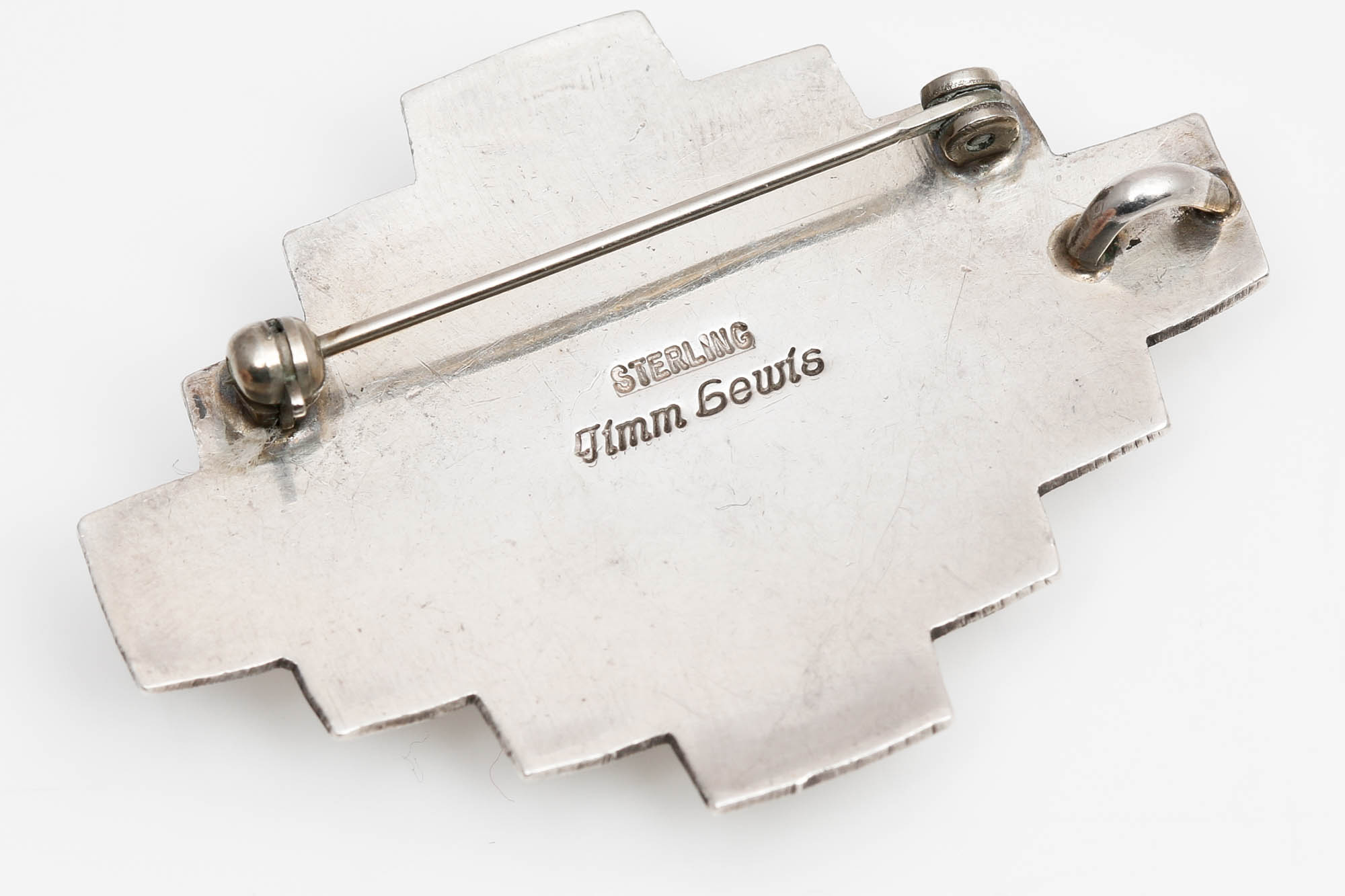 Timm Lewis Sterling Silver Stone Brooch and SE Earrings