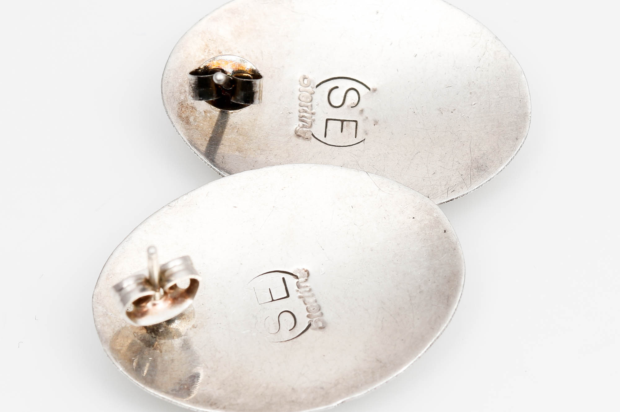 Timm Lewis Sterling Silver Stone Brooch and SE Earrings