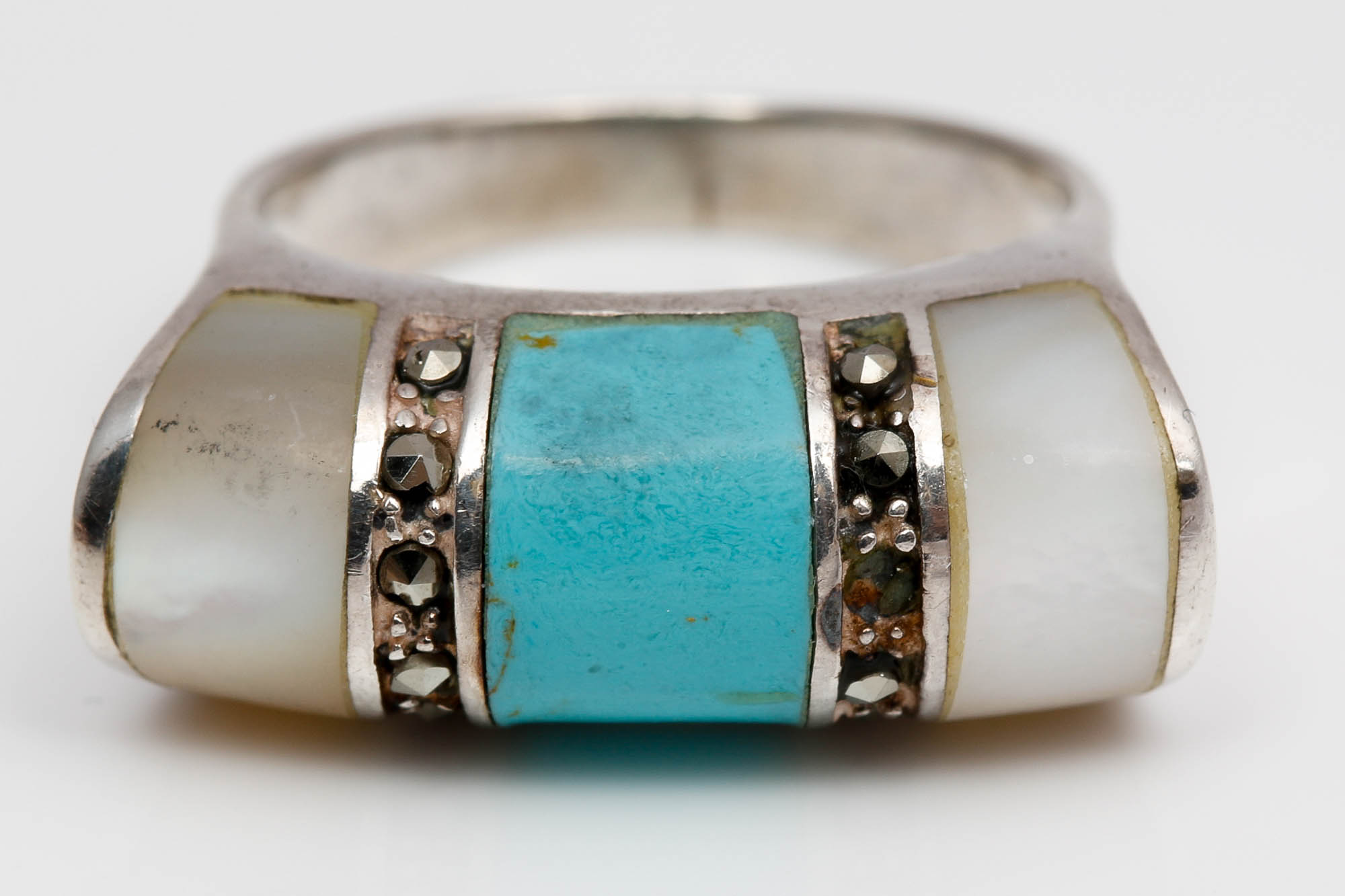 Sterling Silver Stone Earrings and Ring