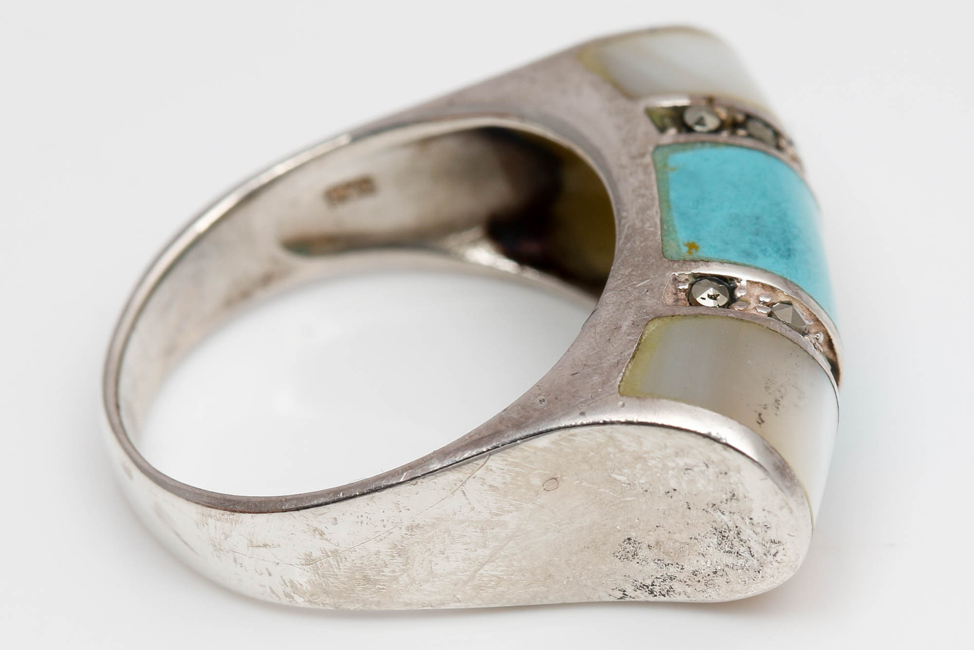 Sterling Silver Stone Earrings and Ring