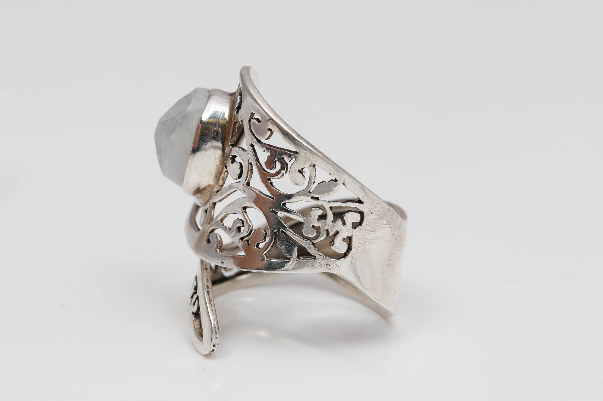 Lois Hill Sterling Silver Earrings and Moonstone Ring