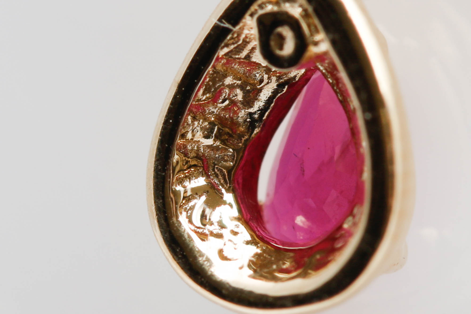 14K Yellow Gold Ruby and Diamond Pendant