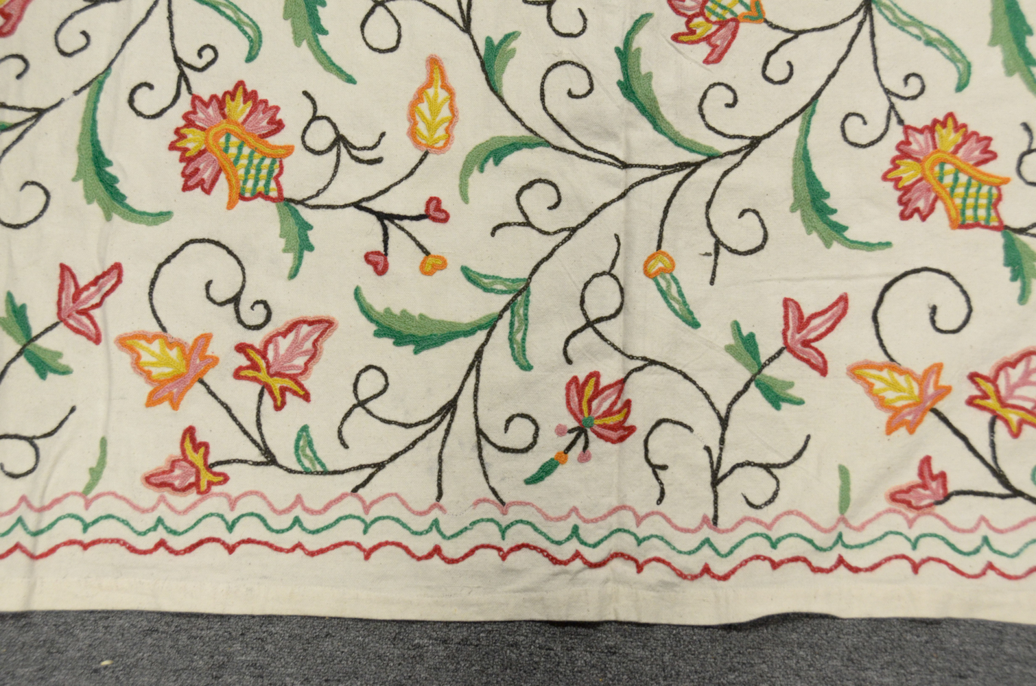 Foliate Arabesque Embroidered Tapestry