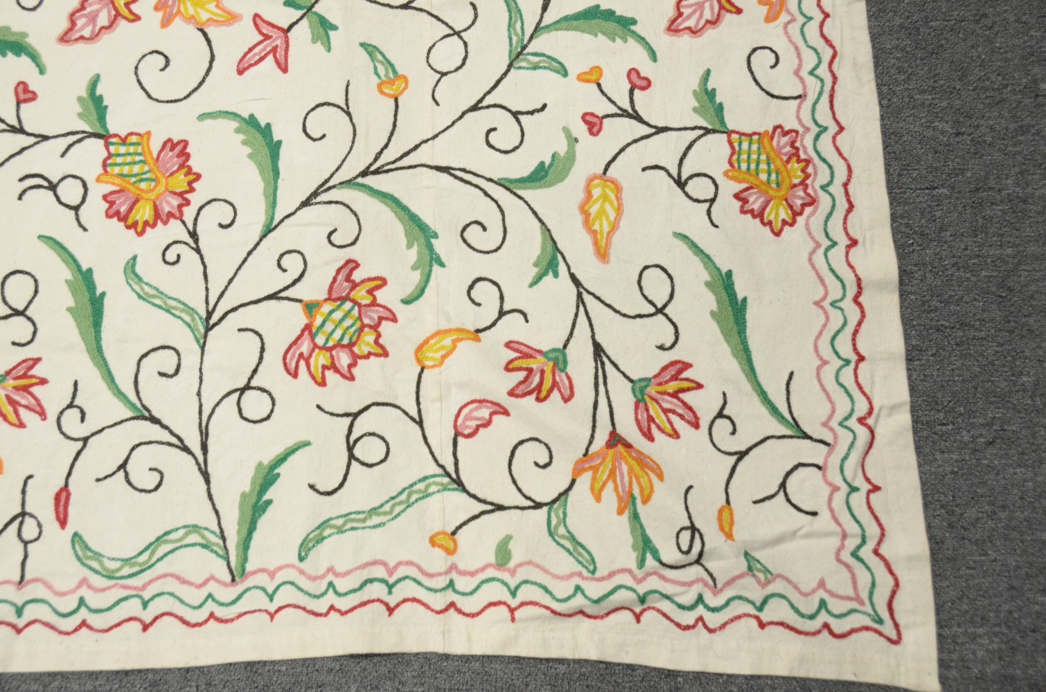 Foliate Arabesque Embroidered Tapestry