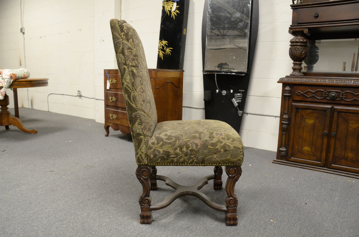 Contemporary Jacobean Style Upholstered Dining Chairs