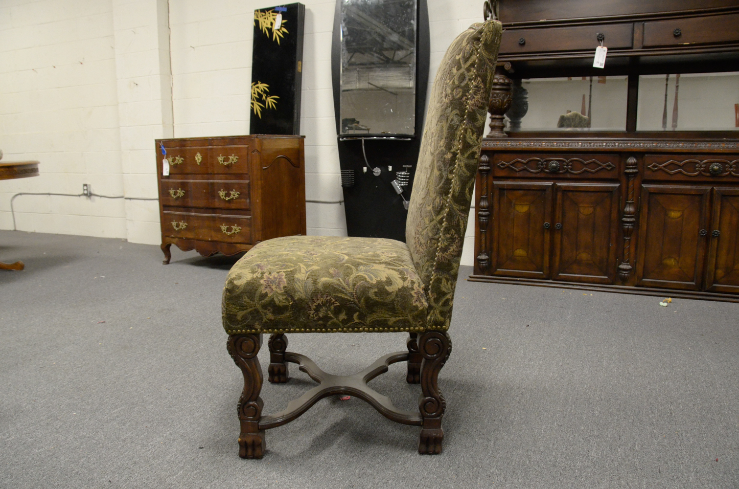 Contemporary Jacobean Style Upholstered Dining Chairs