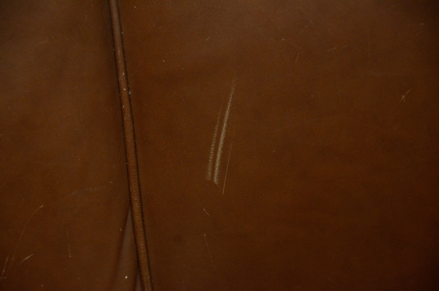 Contemporary Brown Leather Sofa by Hickory Chair