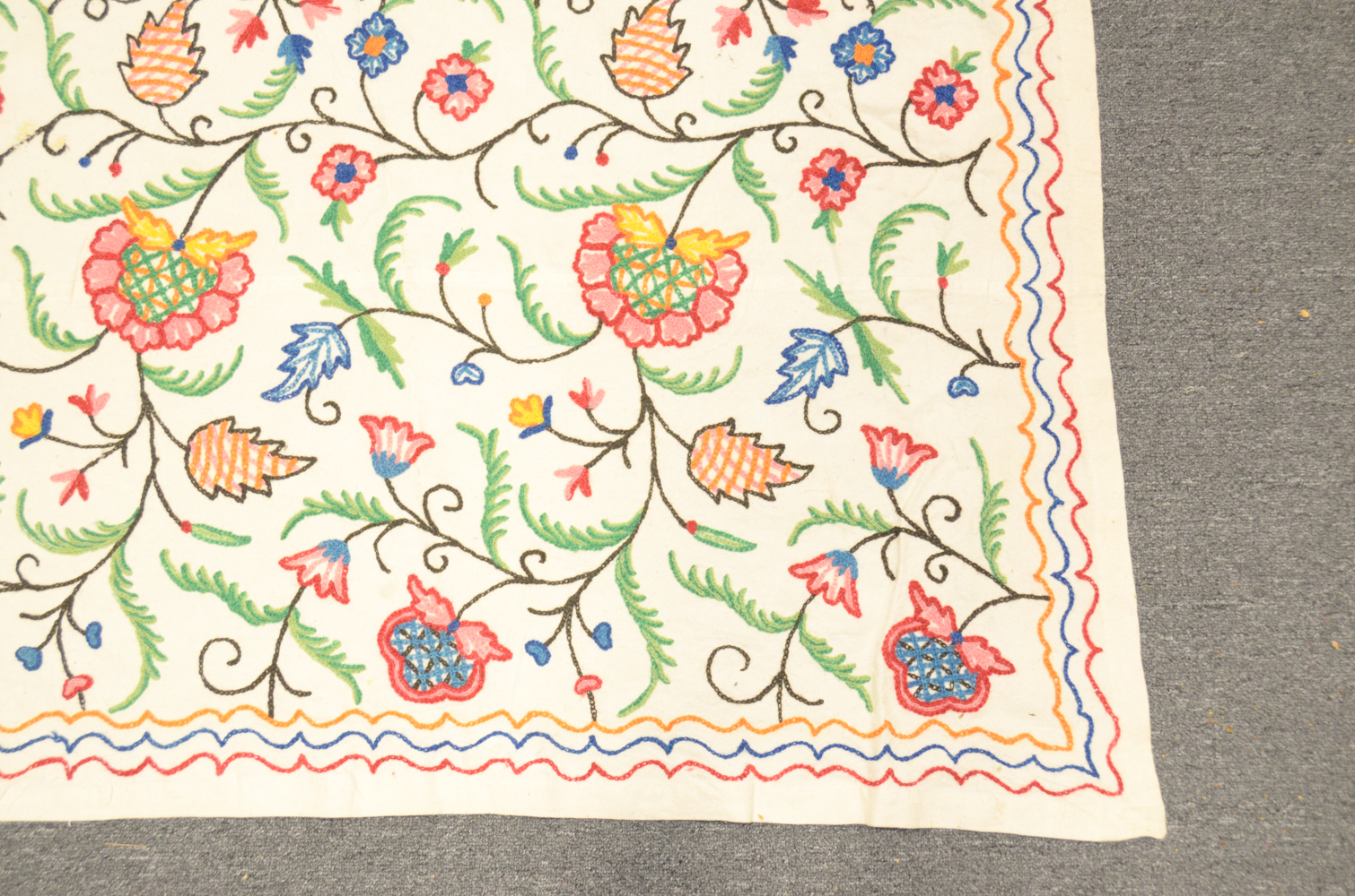 Foliate Arabesque Embroidered Tapestry