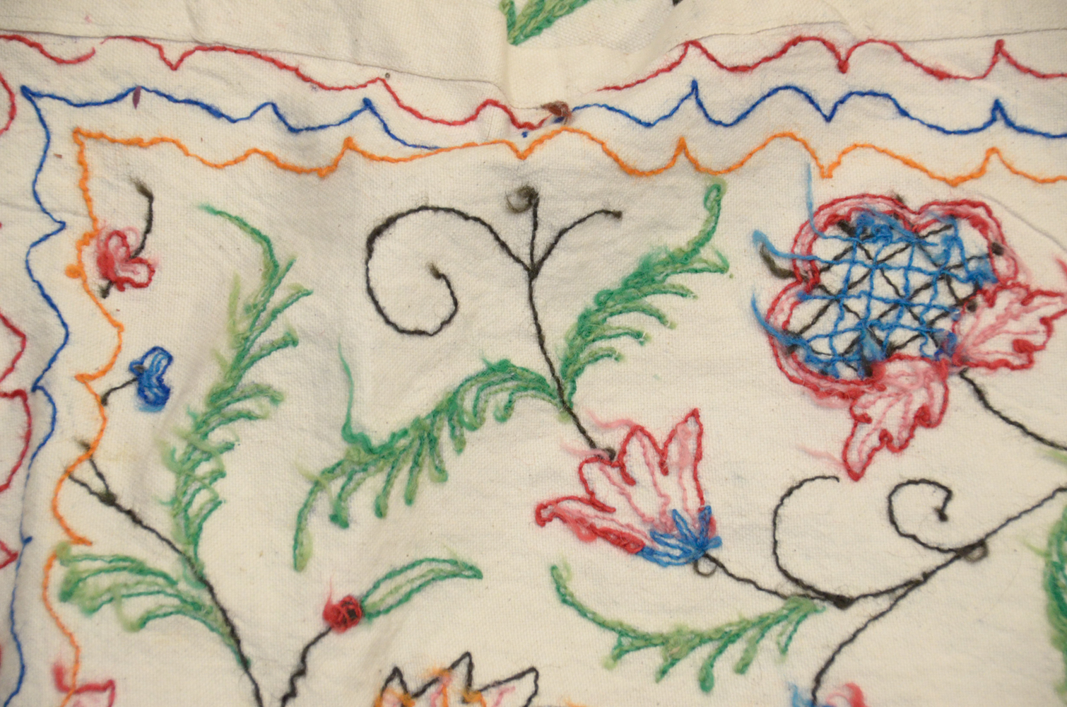 Foliate Arabesque Embroidered Tapestry