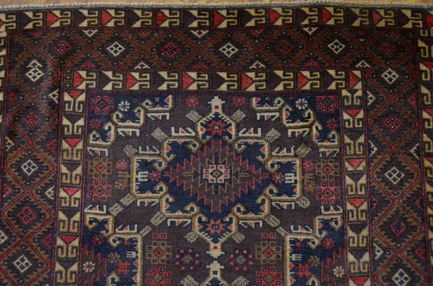 Hand-Knotted Wool Baluchi Area Rug