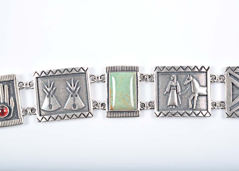 Sterling Native American Style Jewelry With Rare Victoria Adams
