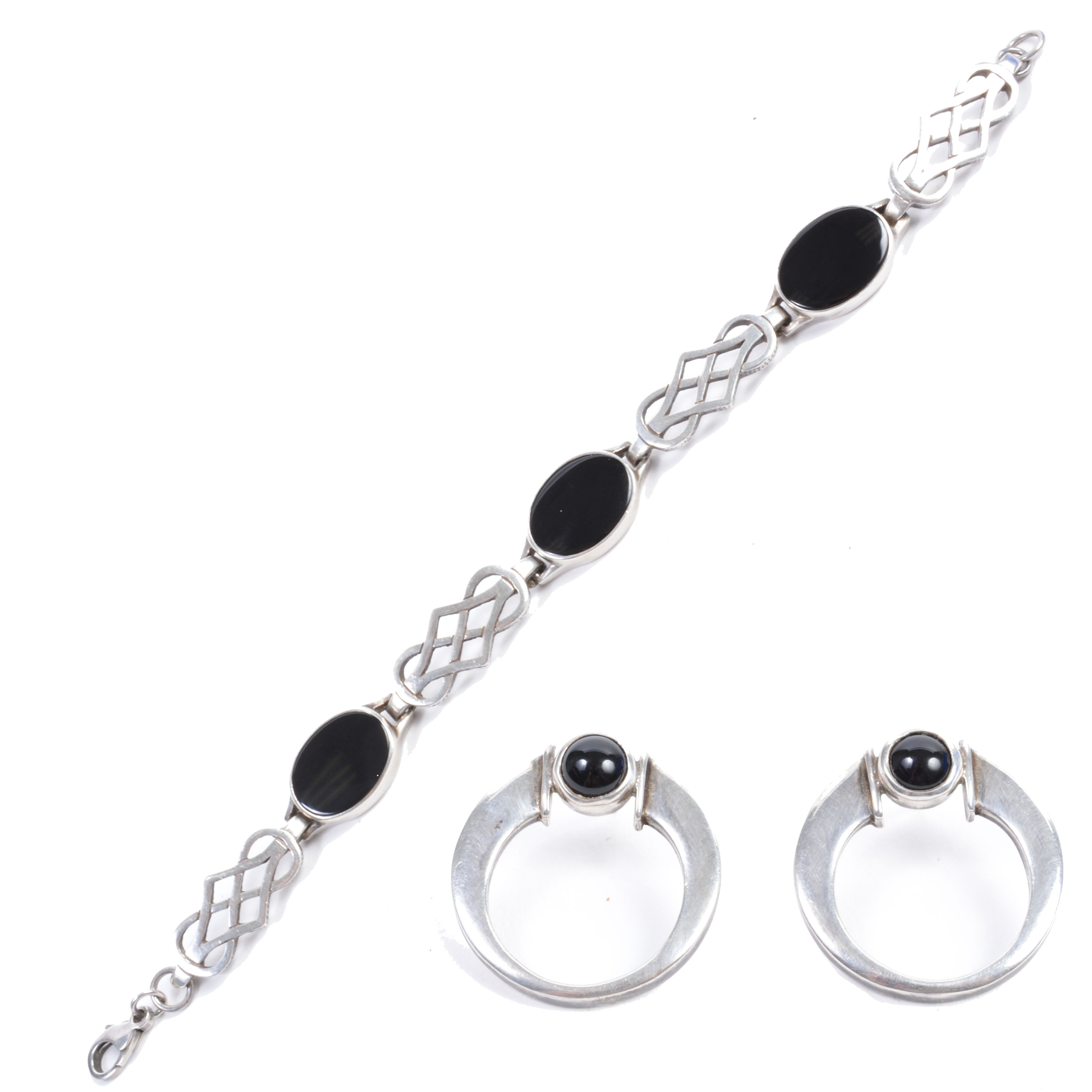 Sterling Ortak of Orkney Scotland Bracelet and Earrings