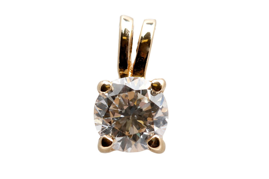 14K Yellow Gold 0.52 CT Diamond Pendant