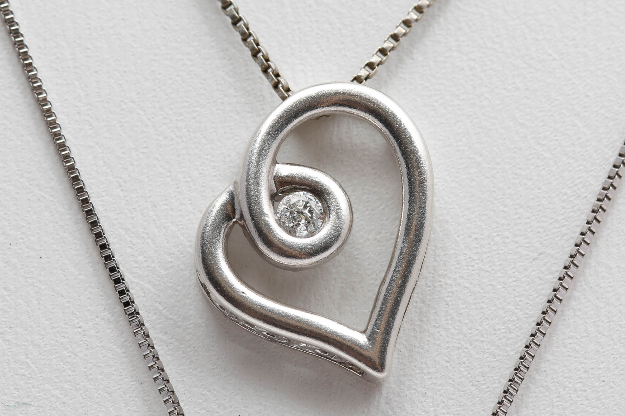 Sterling Silver Diamond and Blue Topaz Pendant Necklaces