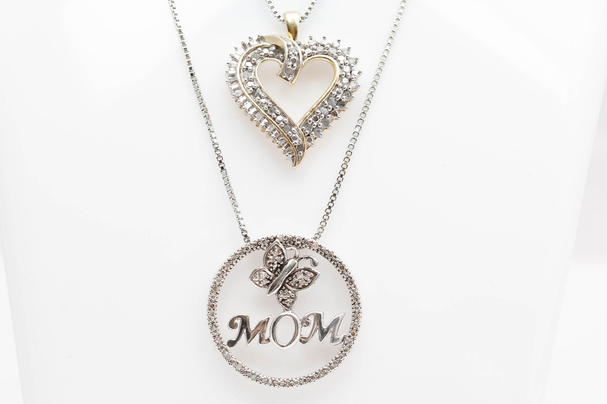 Sterling Silver Diamond Pendant Necklace