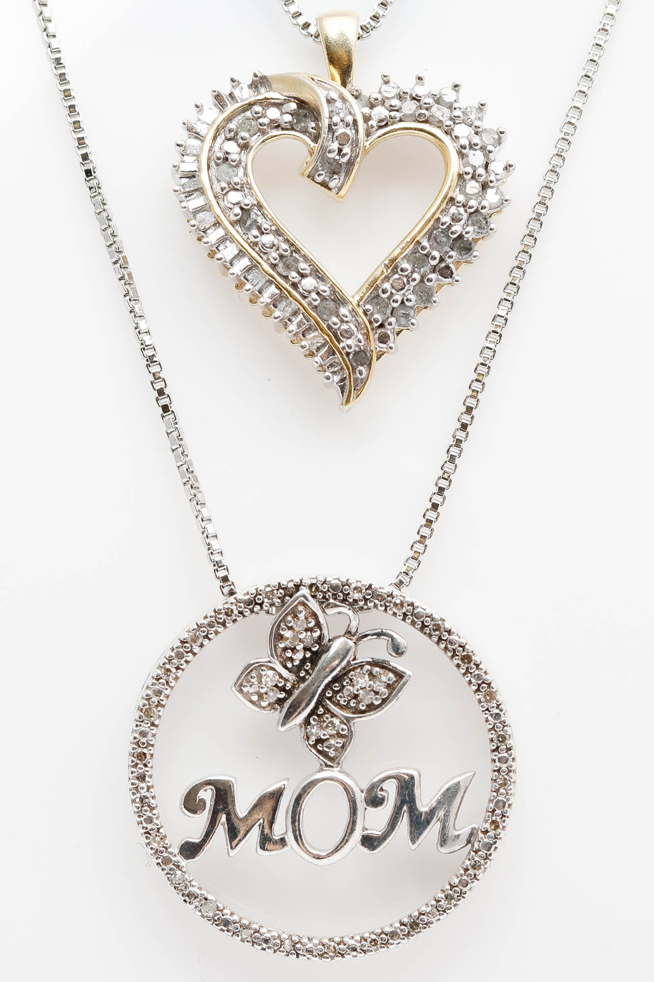 Sterling Silver Diamond Pendant Necklace