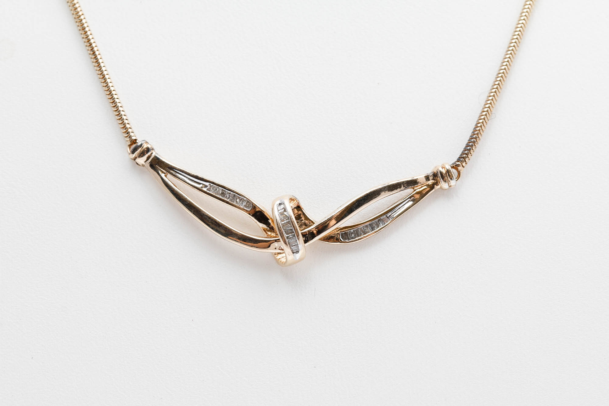 Vermeil Sterling Silver Diamond Necklace