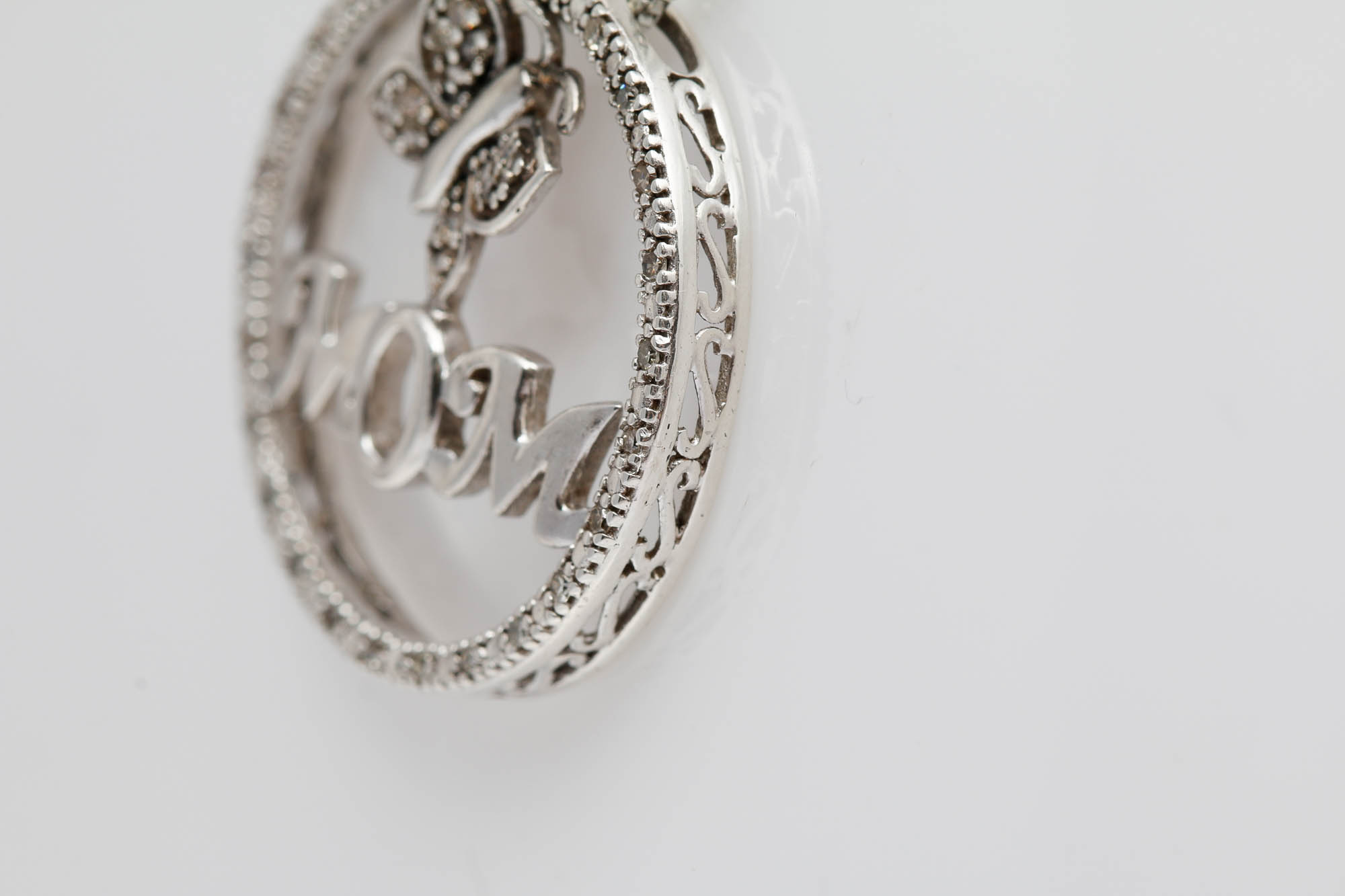 Sterling Silver Diamond Pendant Necklace